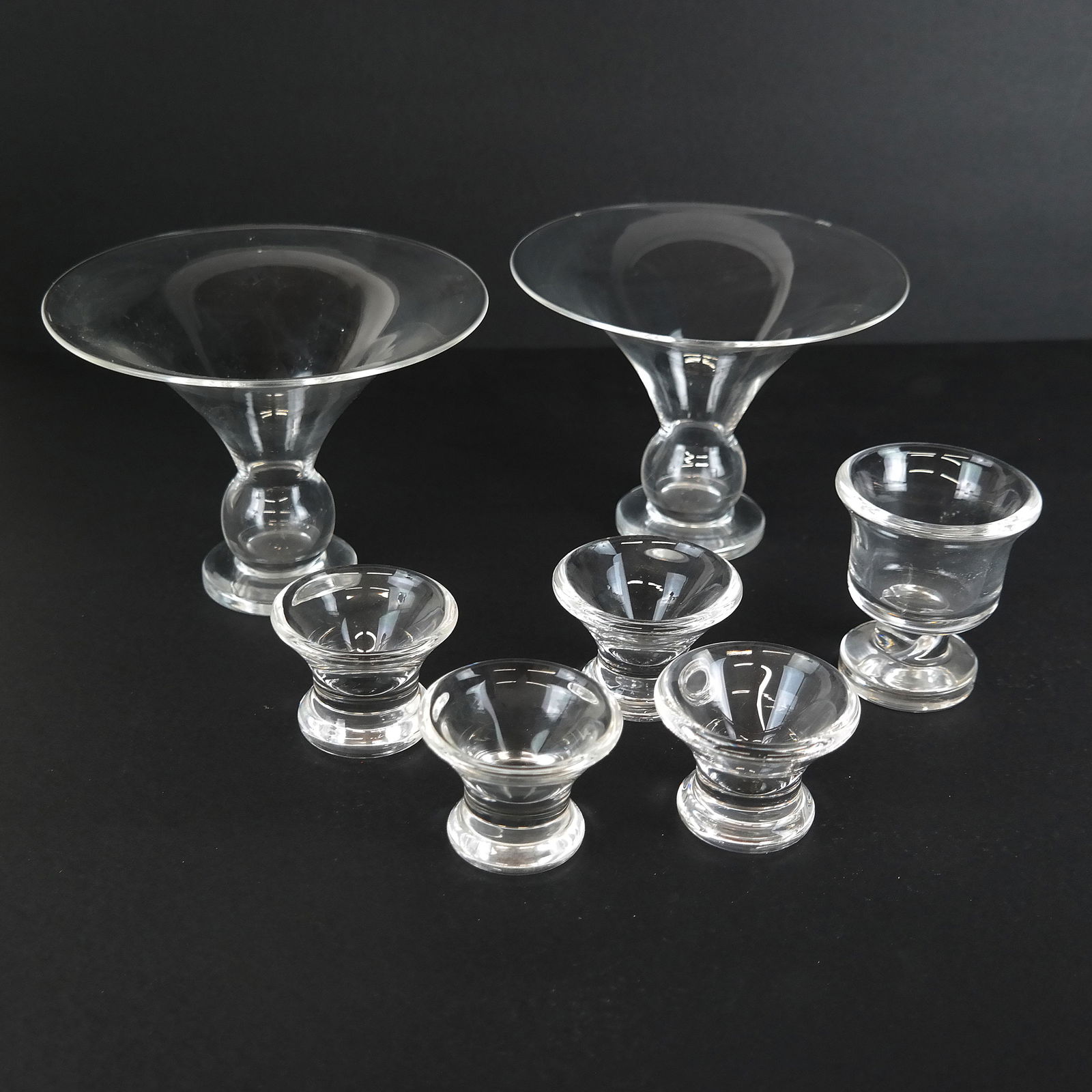 Steuben Lot: Tazzas, Votives, Goblet (1 of 10)