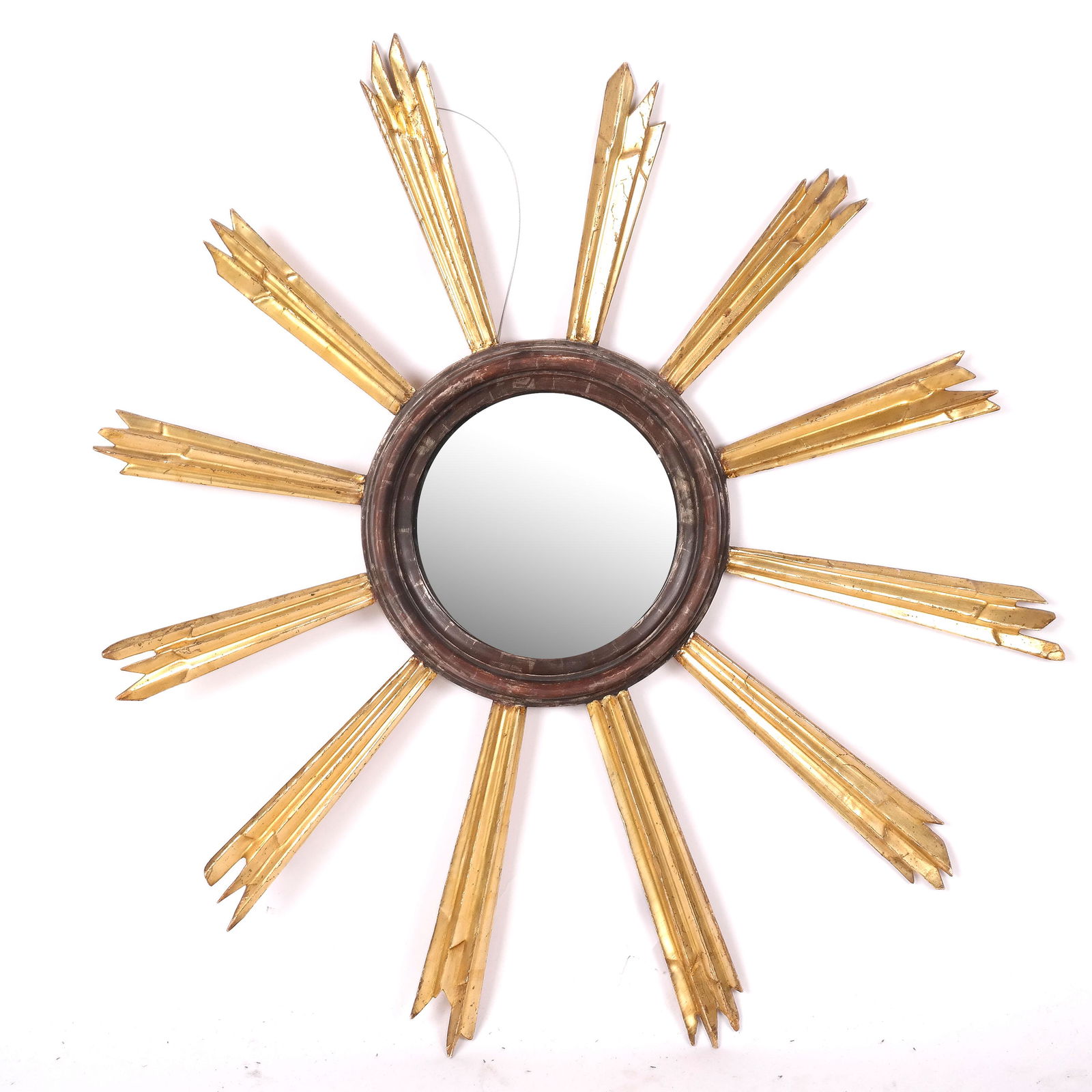 Italian-Style Gilt & Silvered Sunburst Mirror (1 of 6)