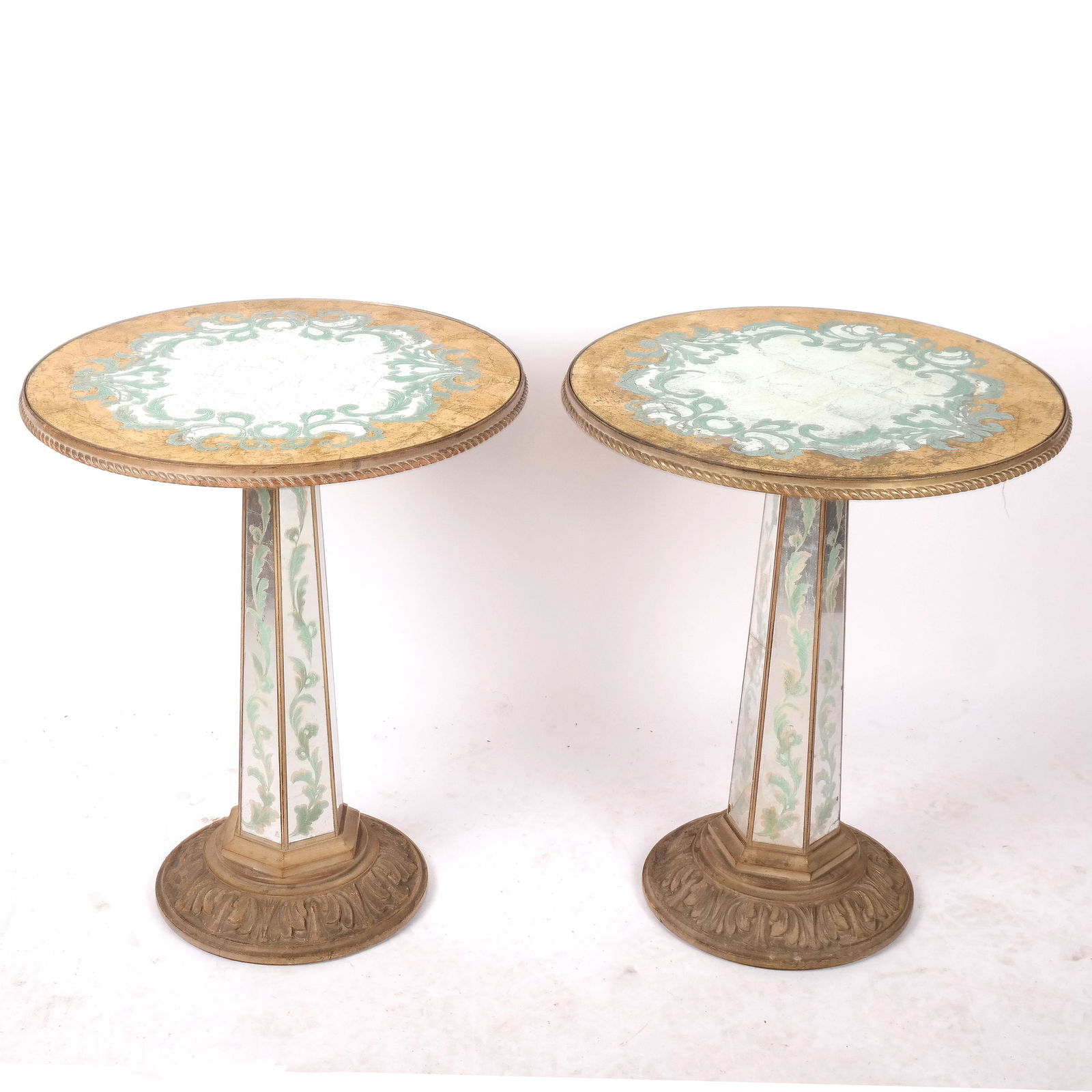 Pair of Venetian-Style Round Lamp Tables (1 of 14)