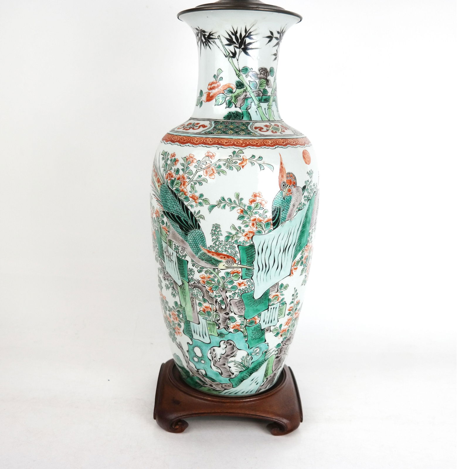 Chinese Famille Verte Vase Lamp (1 of 13)