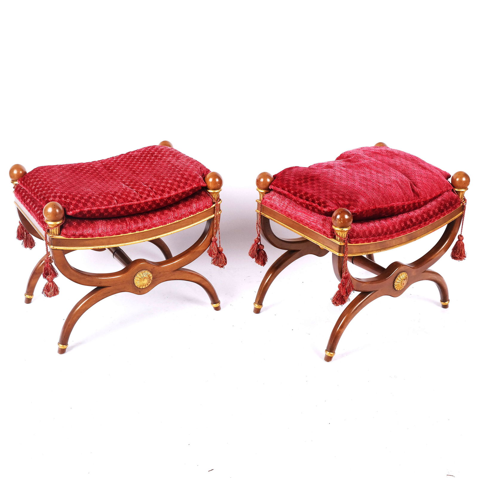 Pair of Regency Style "X" Benches (1 of 8)