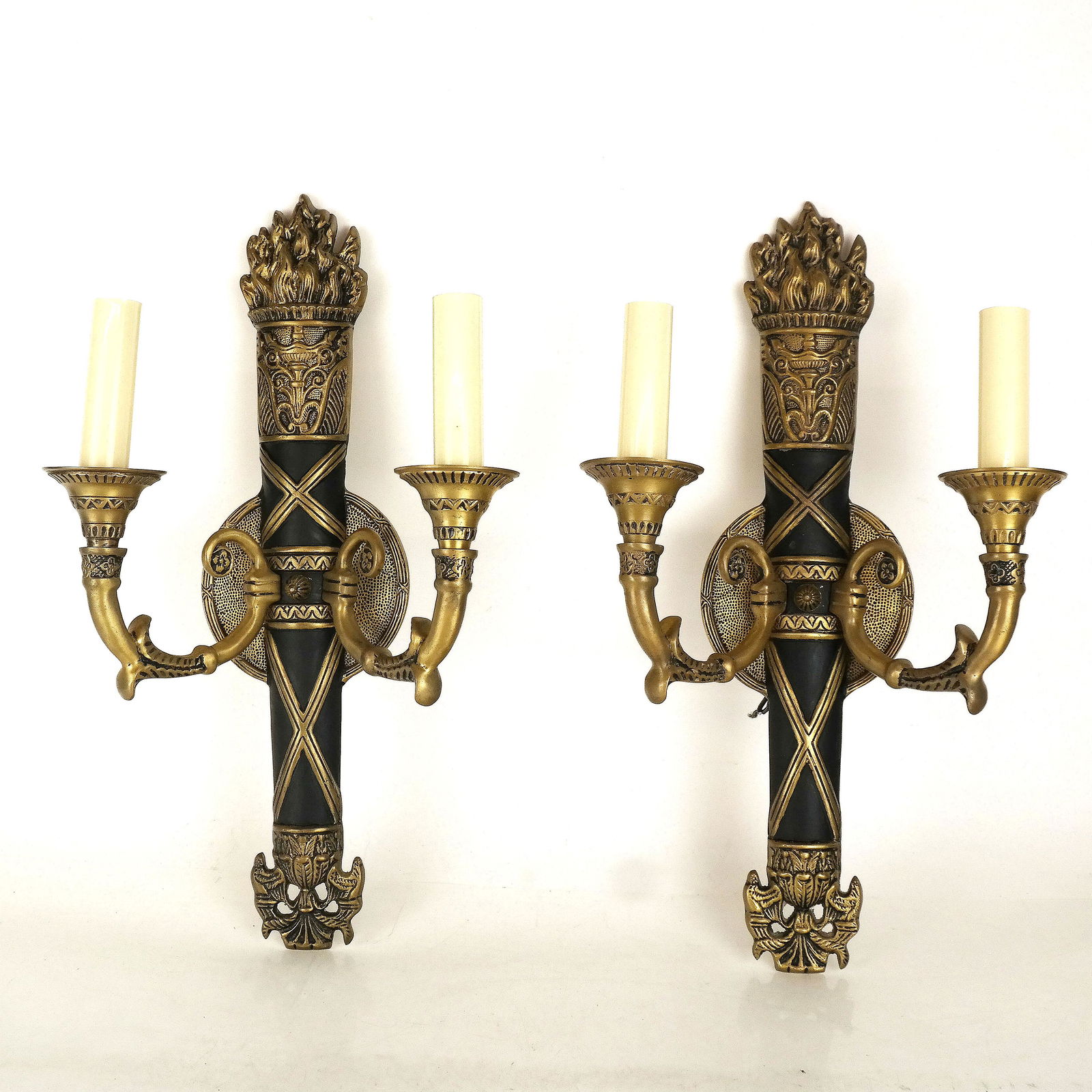 Pair of Empire-Style Bronze Sconces (1 of 8)