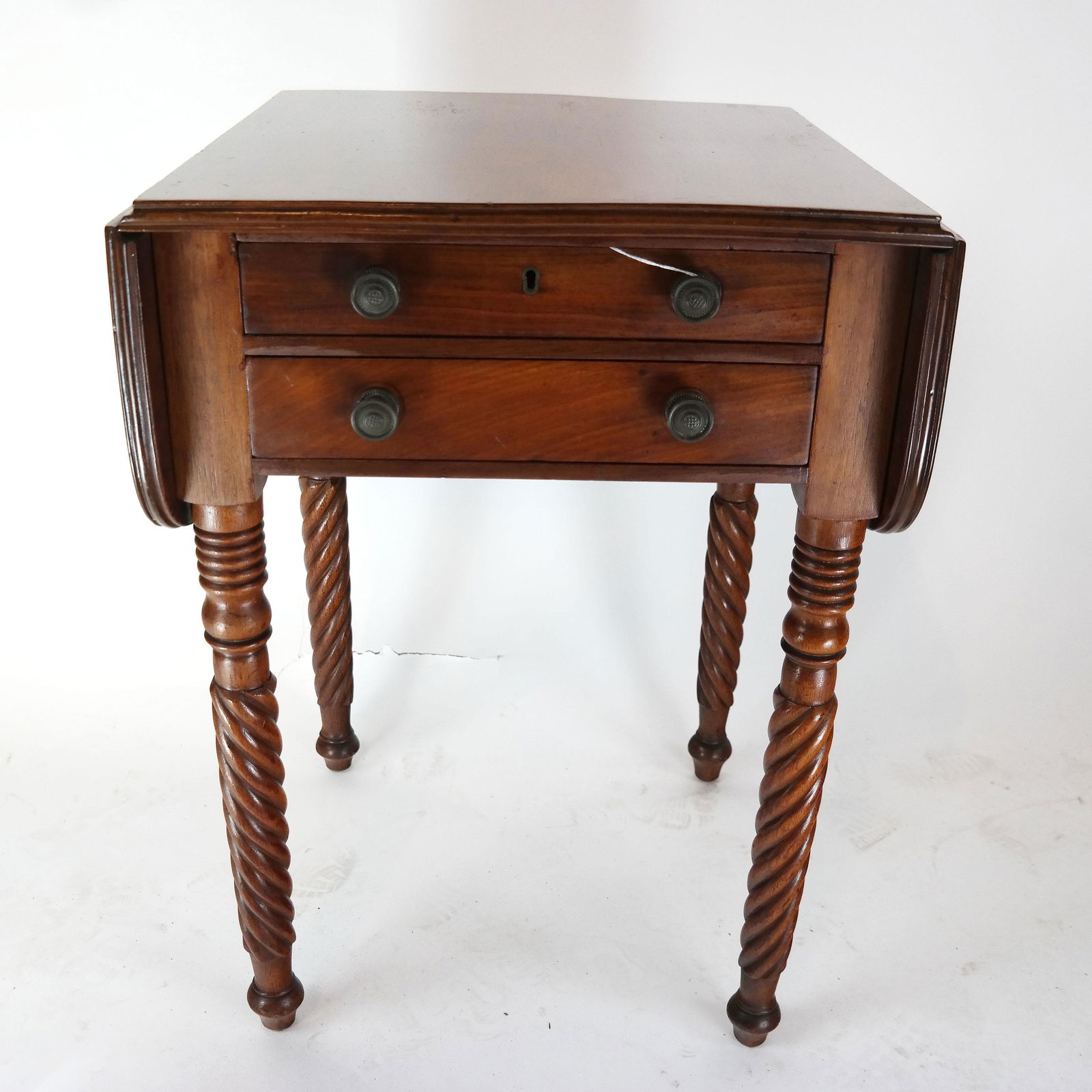 English Regency-Style Drop Leaf Work Table (1 of 12)