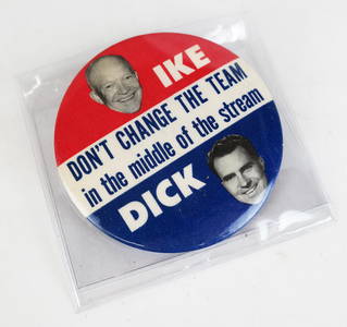 Eisenhower and Nixon 1956 Campaign Button