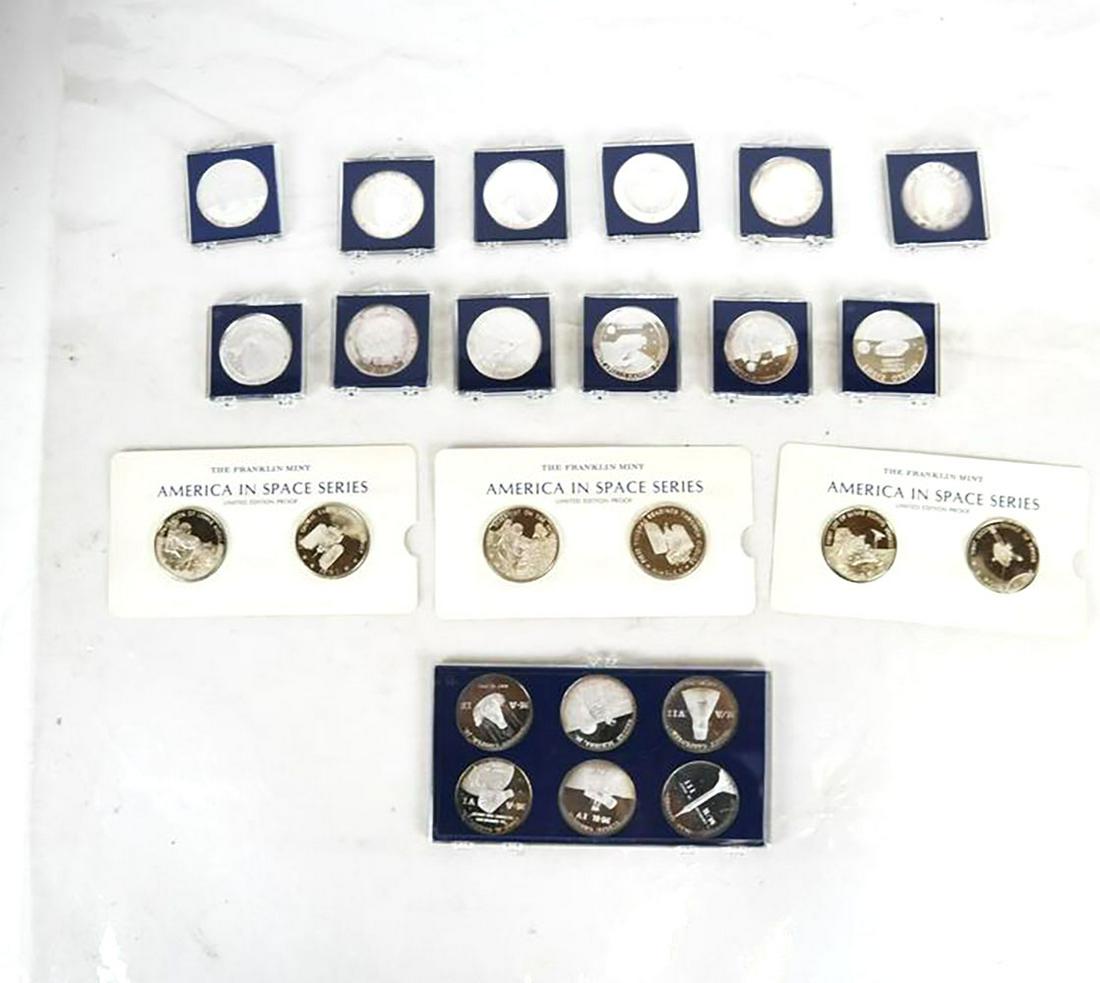 50 Silver Commemorative U.S. Space Program Medals (1 of 9)