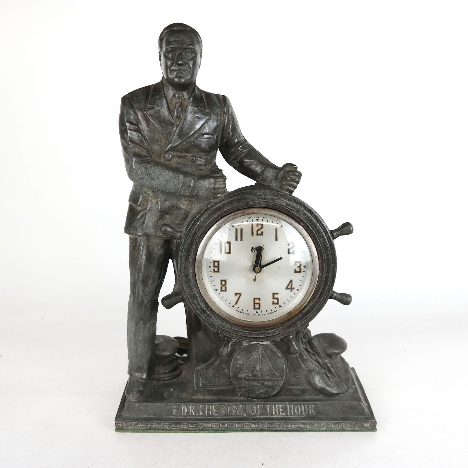 Franklin D. Roosevelt Spelter Clock (1 of 15)