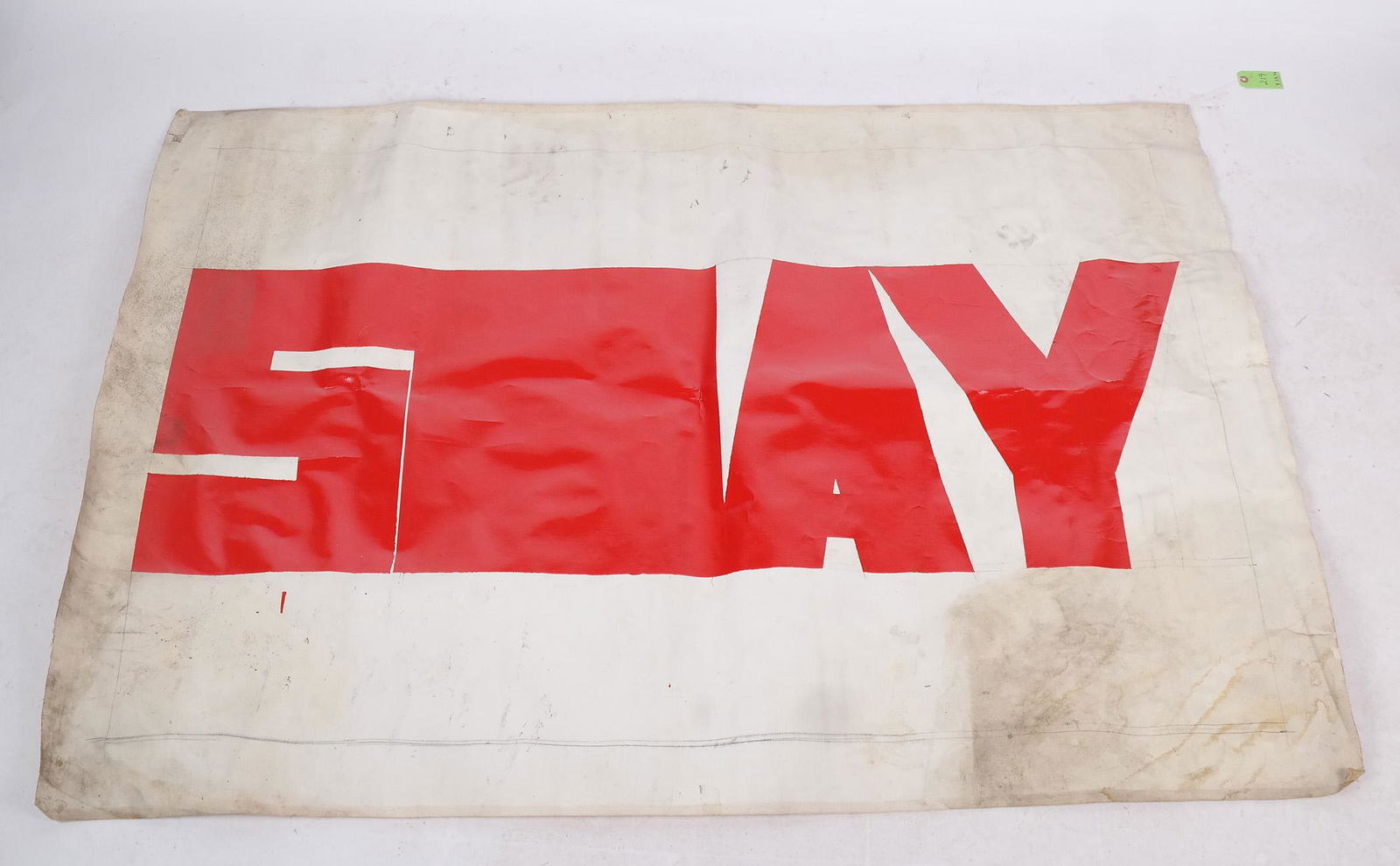 Heavy Cloth Banner "SWAY" in Red Vinyl Letters (1 of 5)