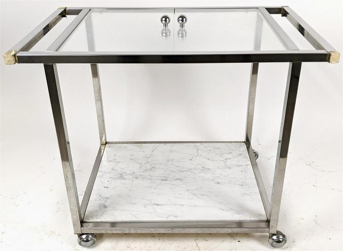Mid-Century Chrome & Lucite Rolling Cart (1 of 13)