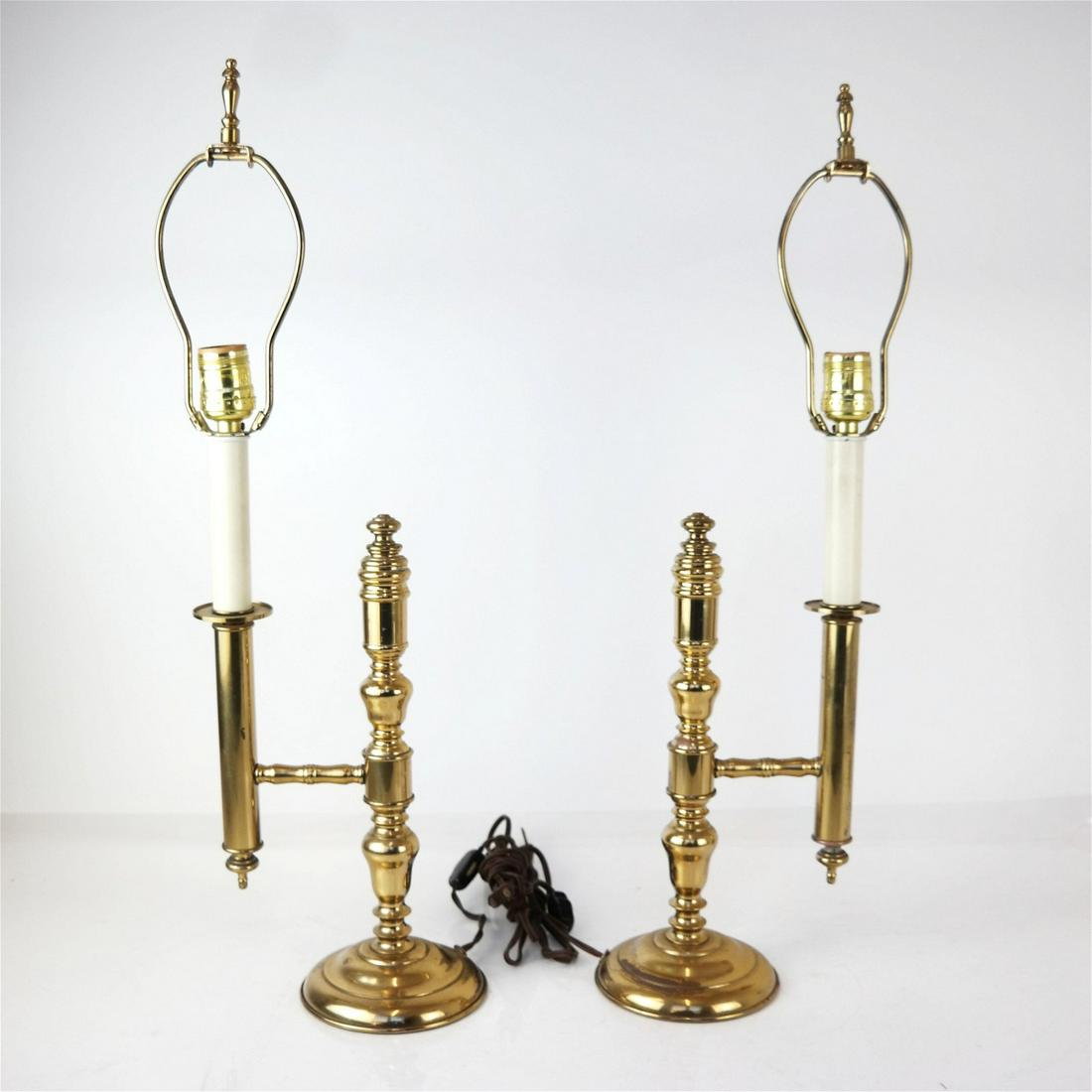 Pair Brass Sconce-Style Table Lamps (1 of 8)