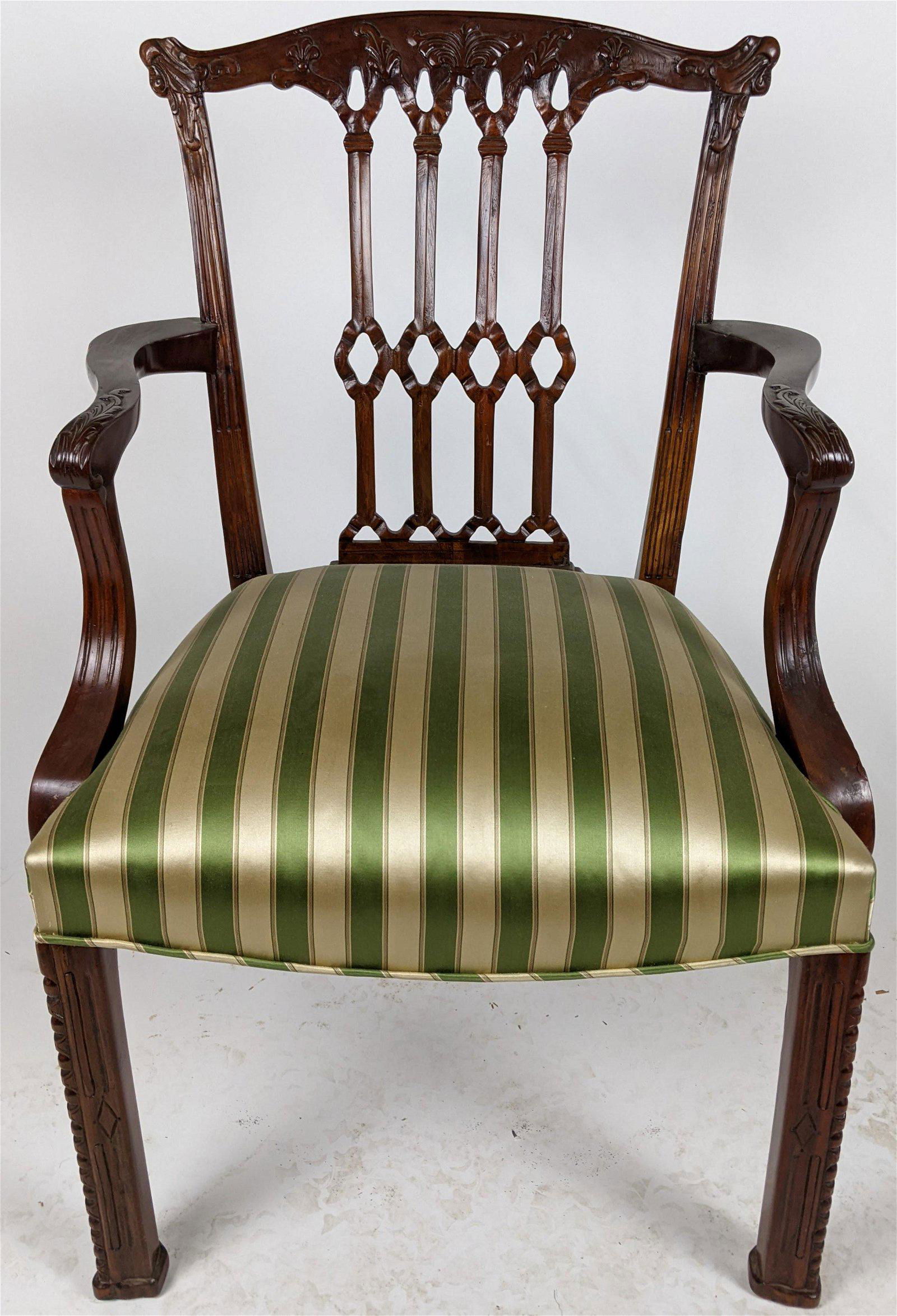 English-Style Chippendale Arm Chair (1 of 6)