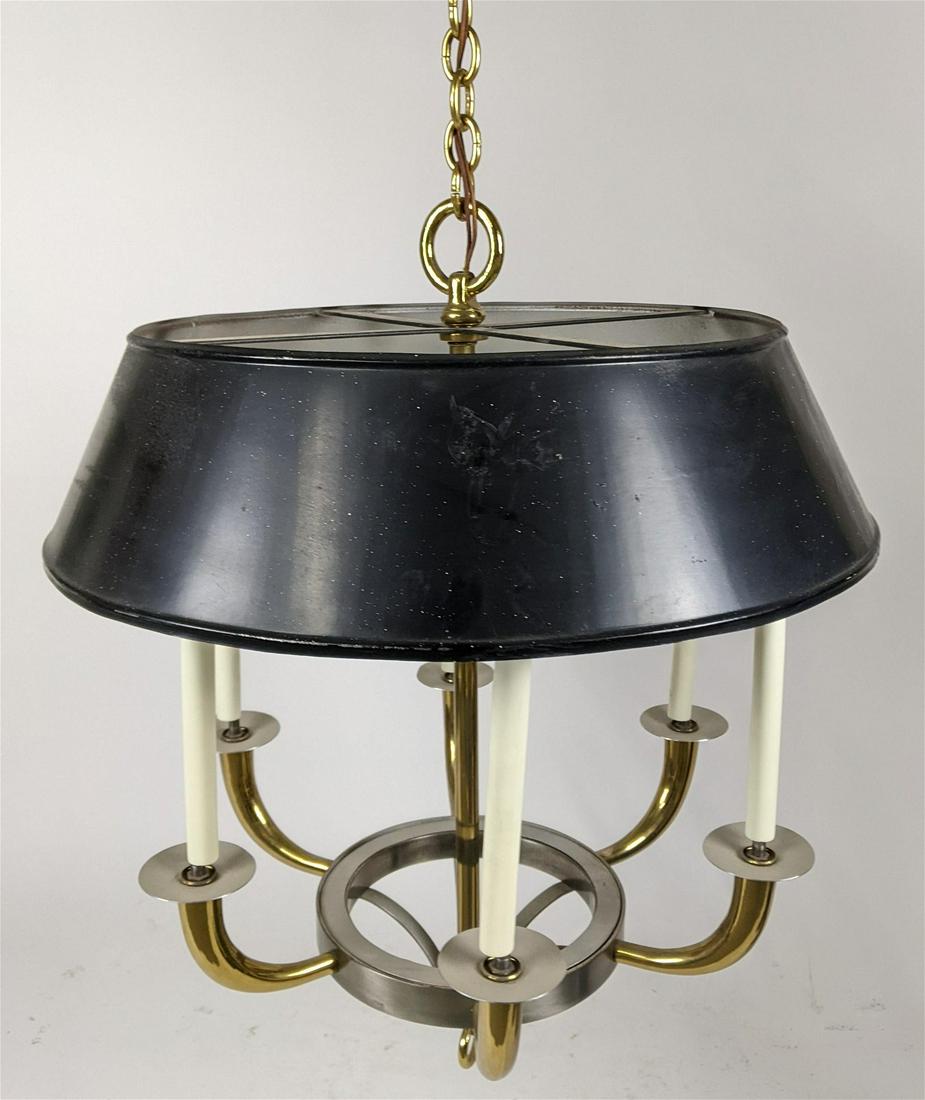 6-Light Modern Tole & Brass Chandelier (1 of 8)