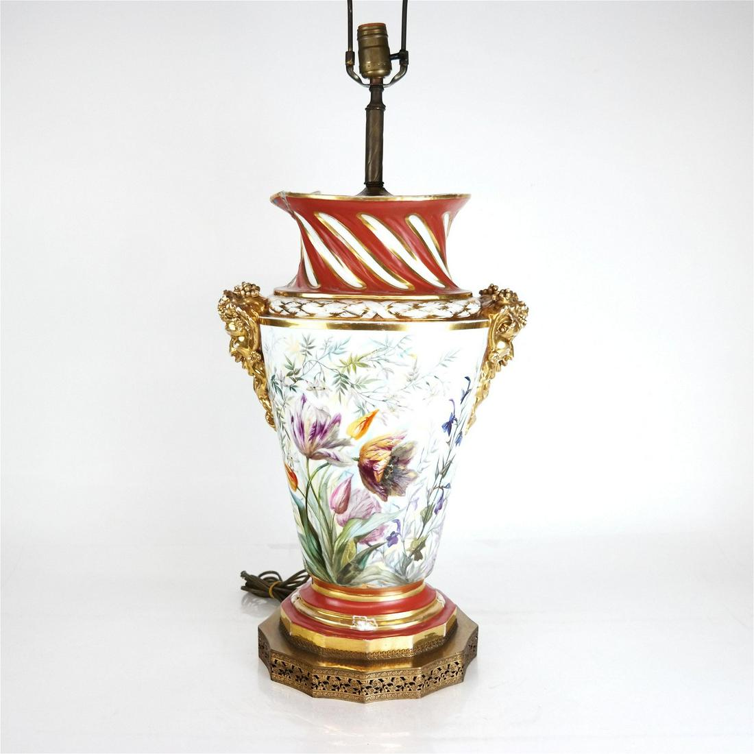 Continental Porcelain Vase Mounted as Lamp (1 of 8)