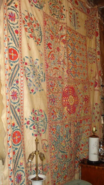 Needlepoint Textile Table Cover /Piano Cover: 19th century Measurements: 94" x 115"