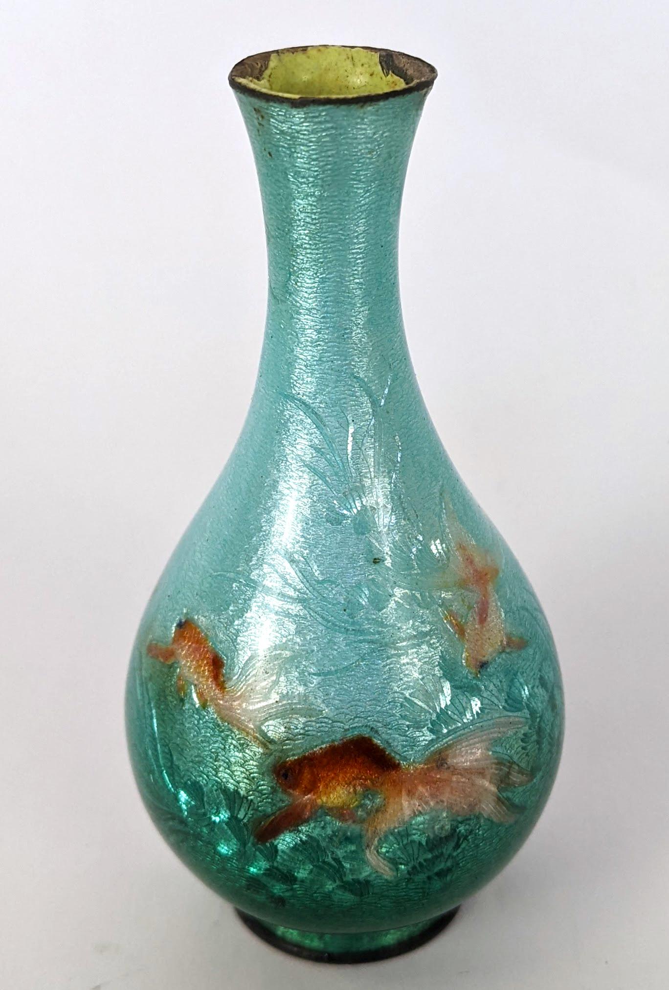 Japanese Cloisonne Enamel Vase (1 of 10)