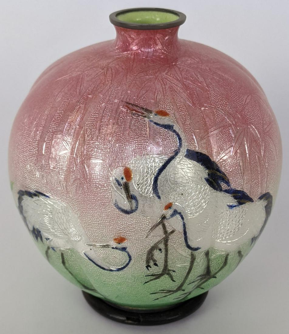 Japanese Globular Enamel Vase - Kawaguchi (1 of 15)