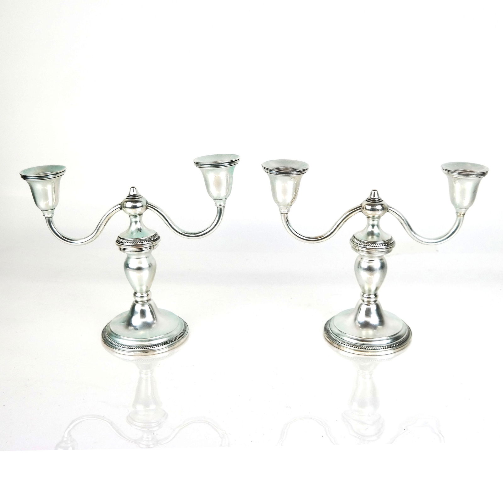 Pair of Weighted Sterling Silver Candelabras (1 of 9)