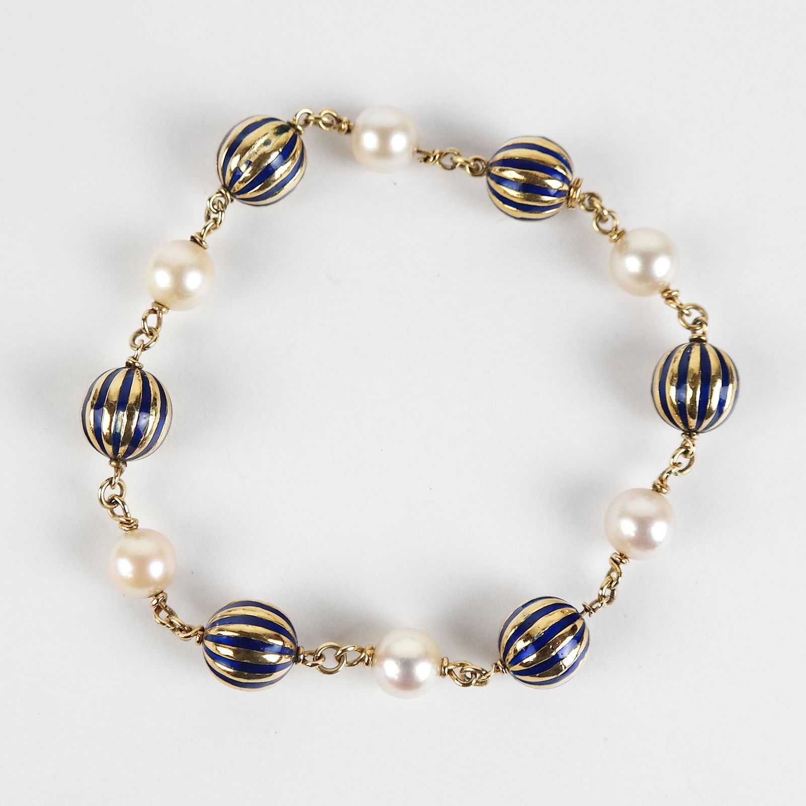18K Yellow Gold and Pearl Bracelet (1 of 5)