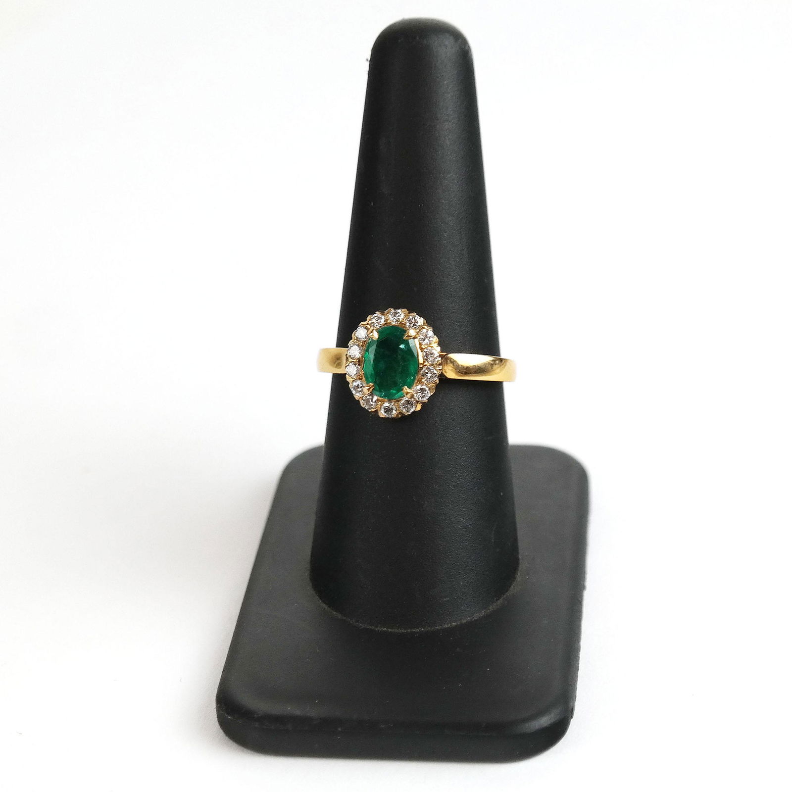 14K Yellow Gold, Emerald & Diamond Ring (1 of 8)