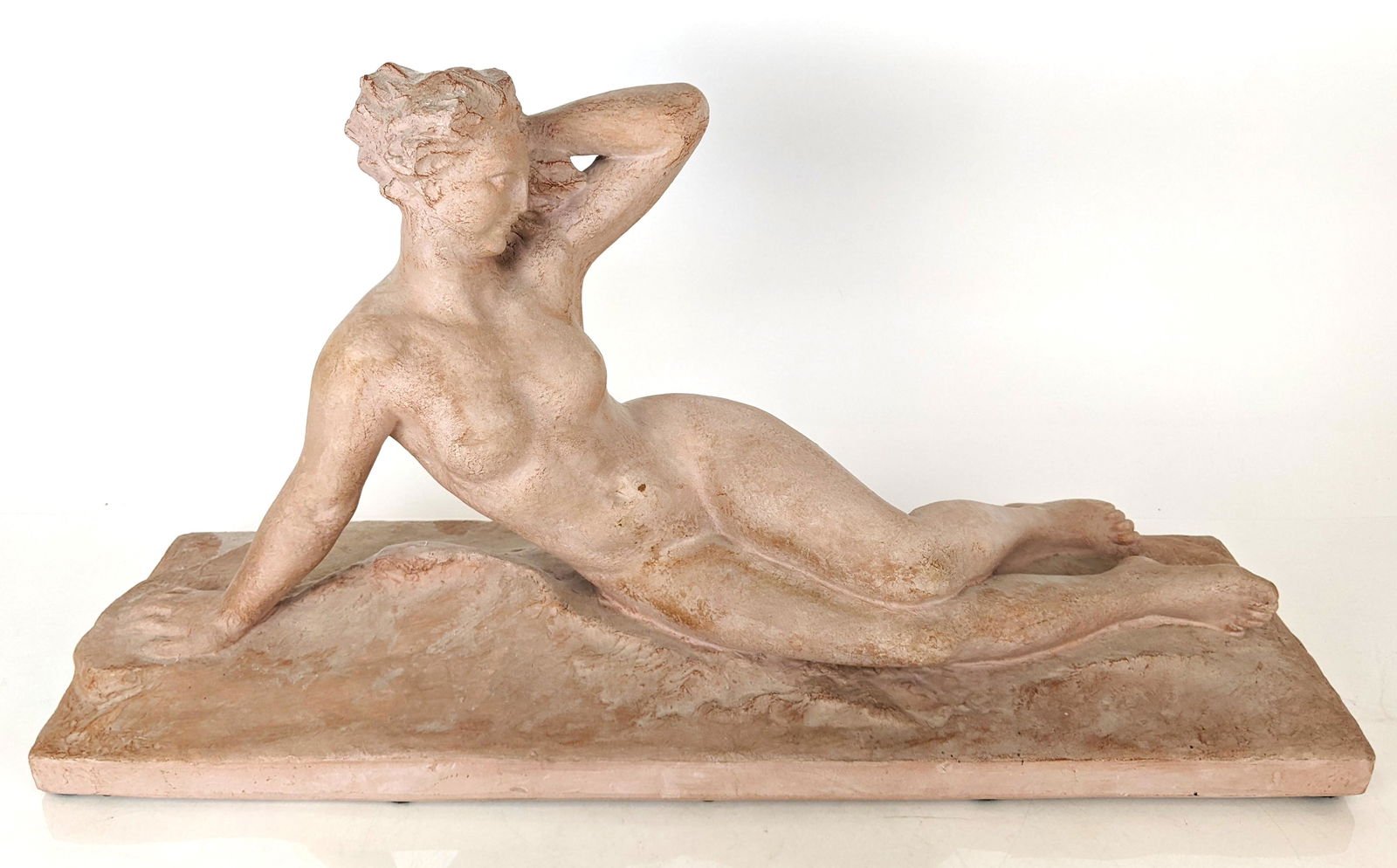 Art Deco-Style Terracotta Recumbent Woman (1 of 14)
