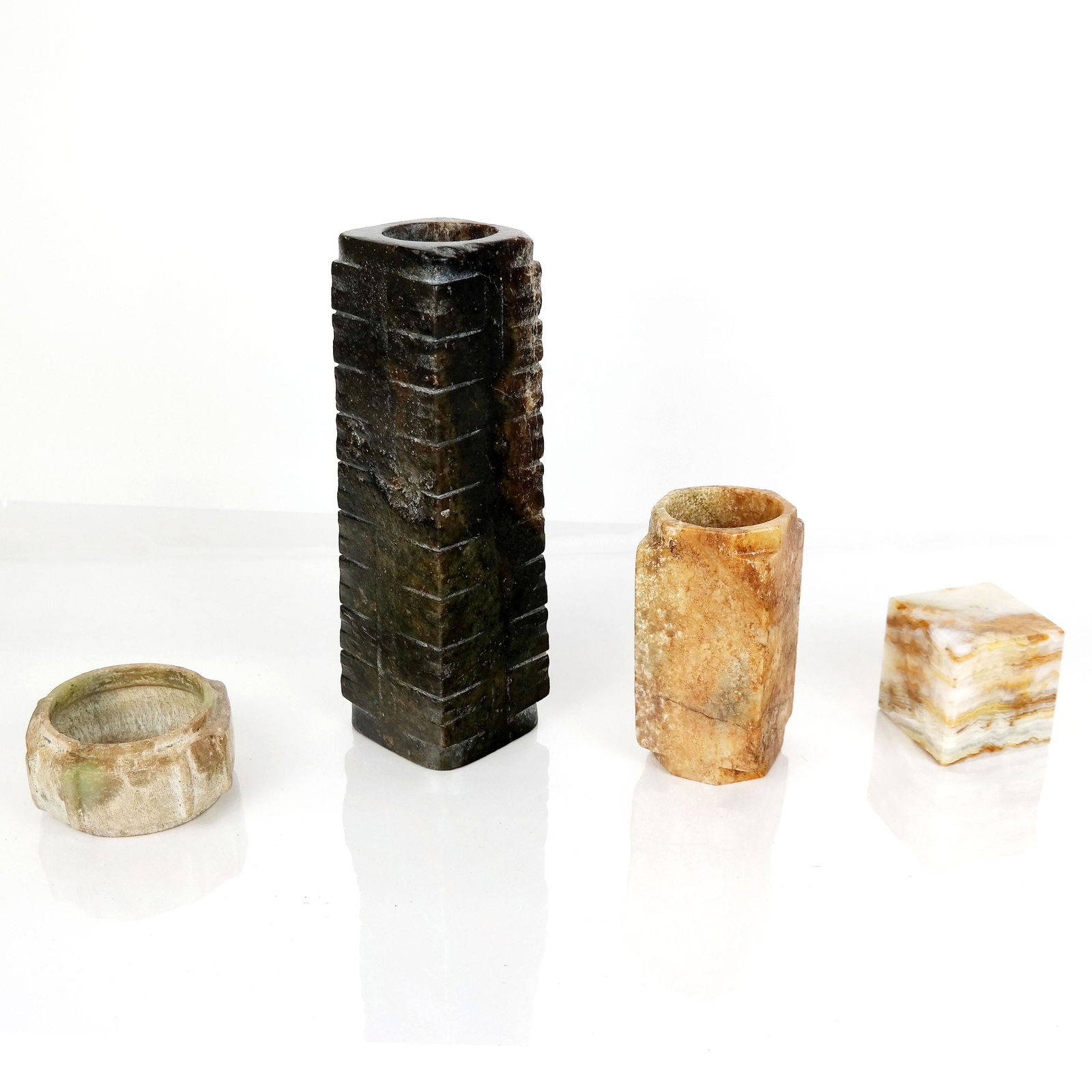 Lot of Four Alabaster and Hardstone Objects (1 of 15)