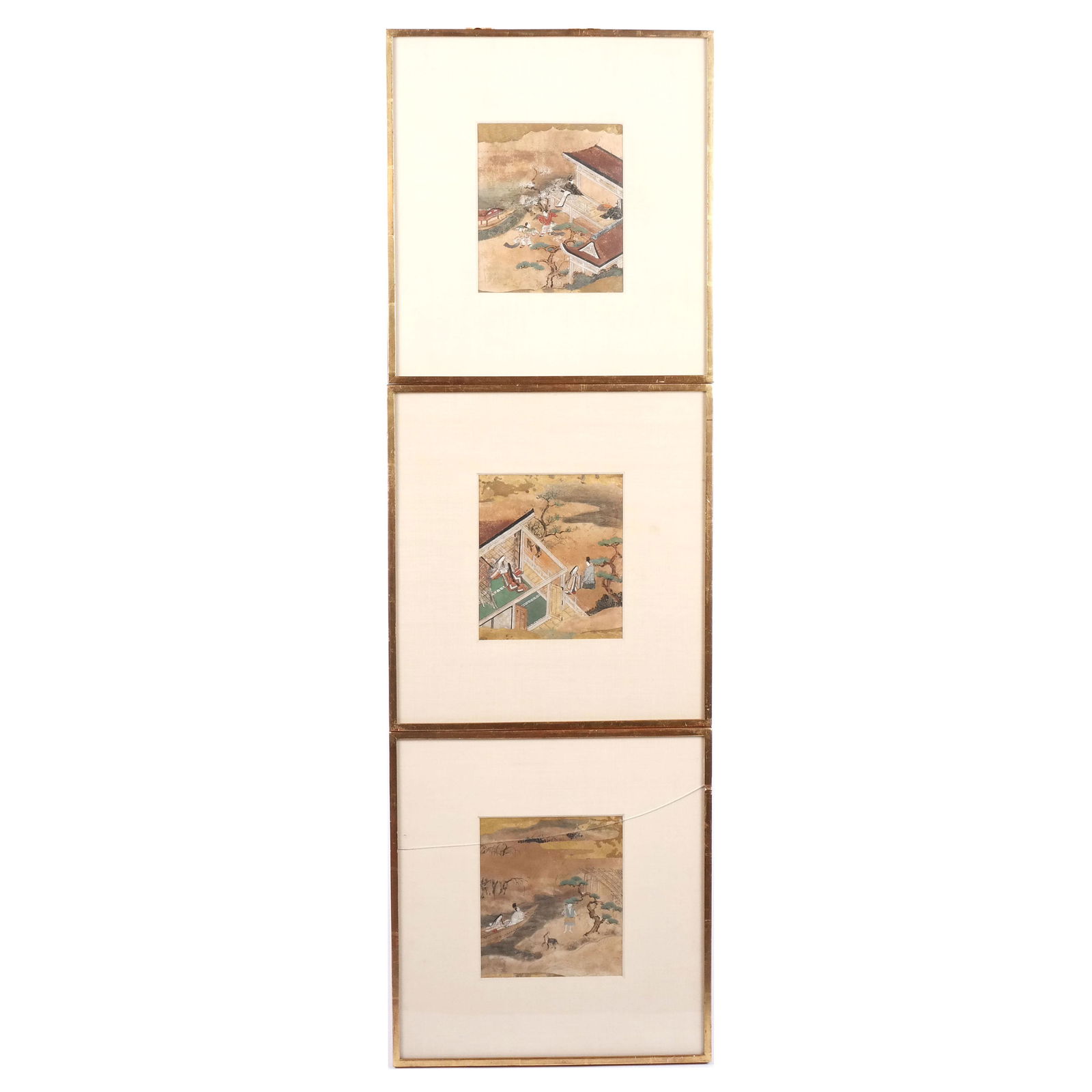 Three Asian Watercolor Paintings of City Scenes (1 of 10)