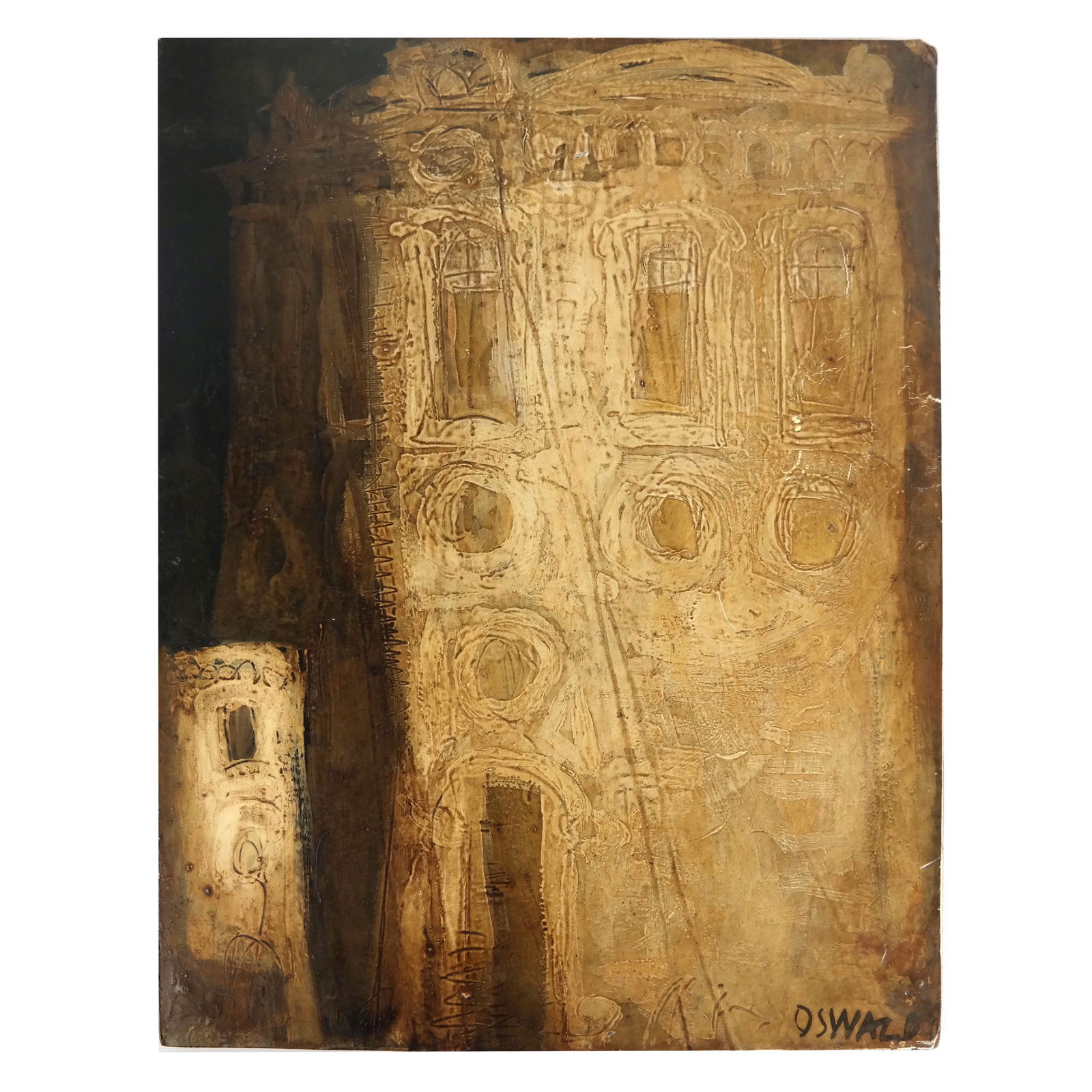 OSWALD: Buildings - Painting on Masonite (1 of 8)