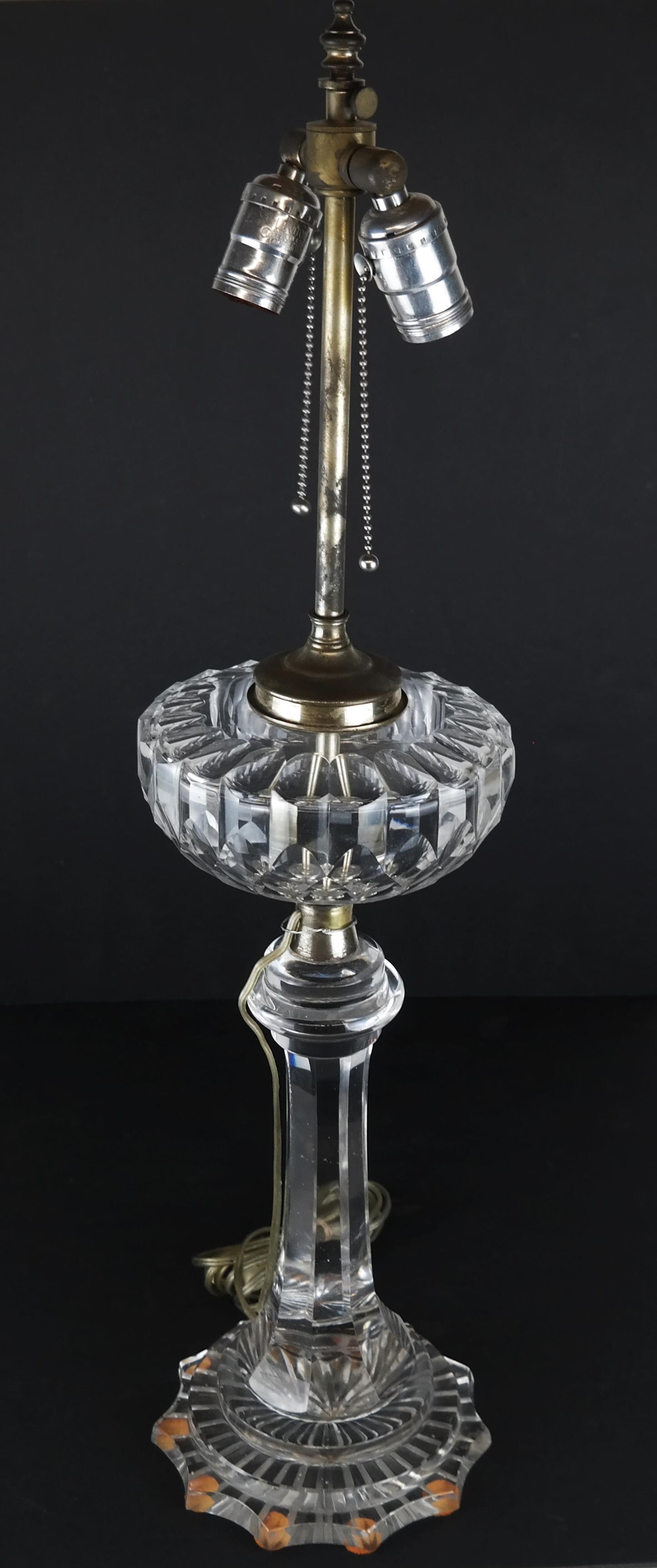 Tall Pressed Glass Column Lamp (1 of 8)