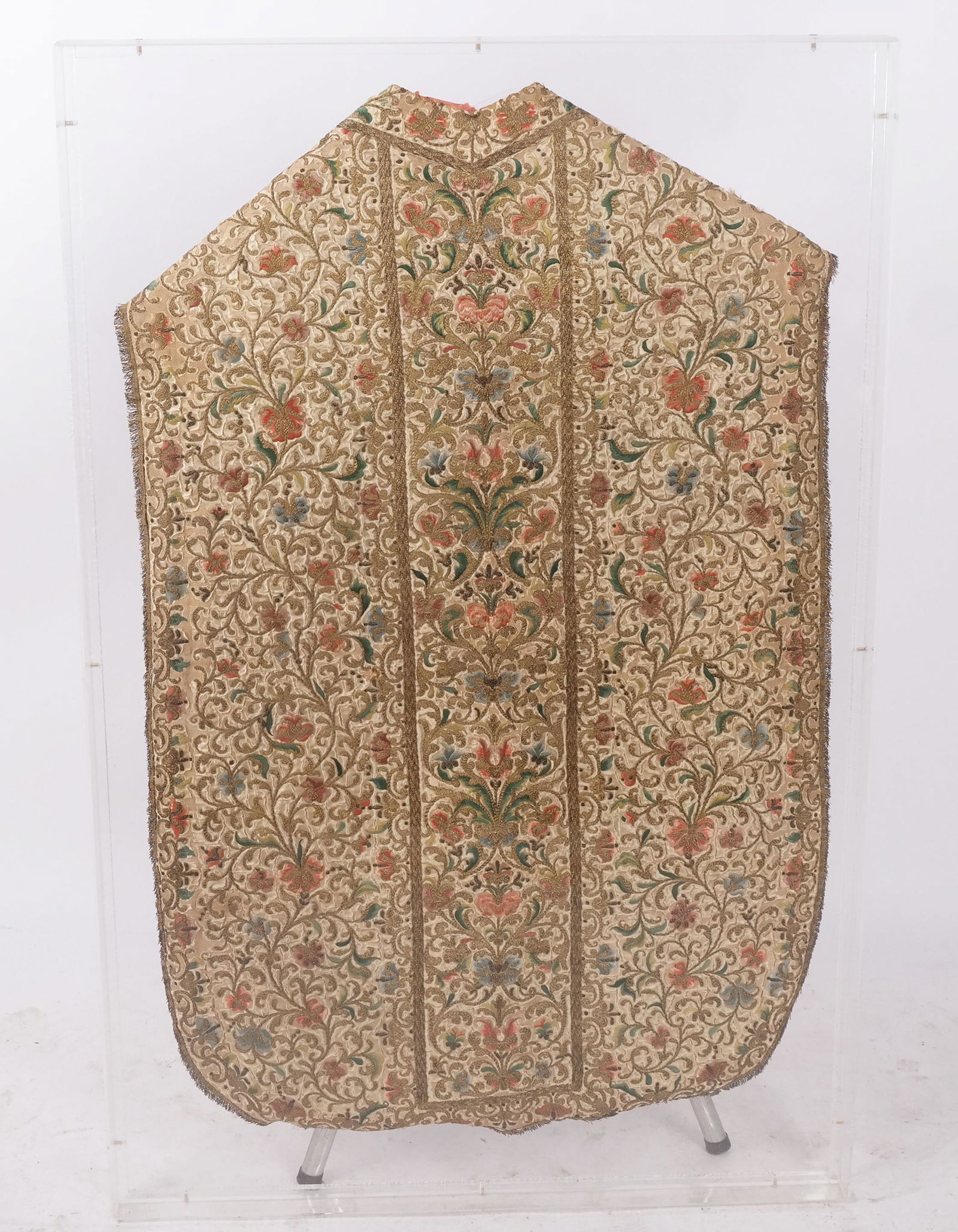French Embroidered Silk Priest's Robe (Chasuble) (1 of 8)
