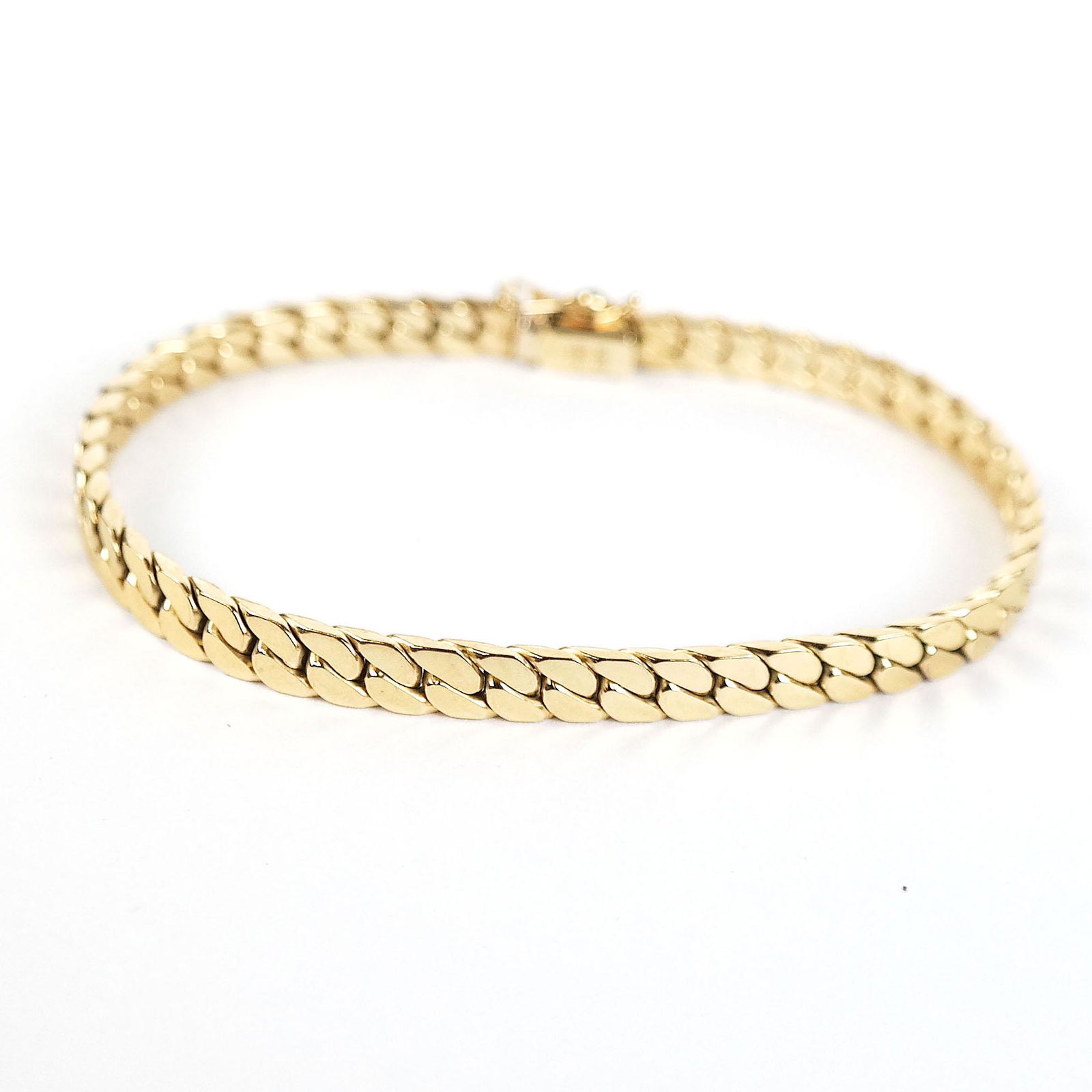 14K Yellow Gold Herringbone Link Bracelet (1 of 10)