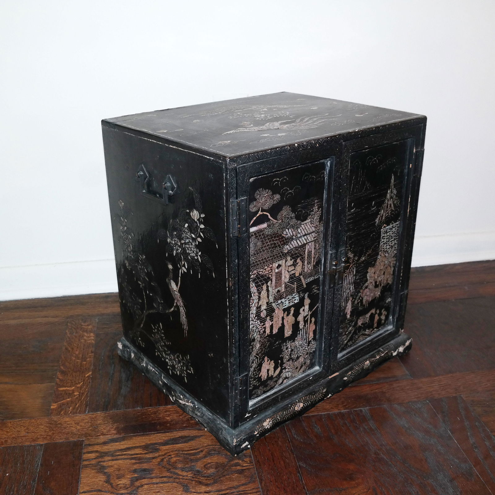 Chinese Lacquer Mother-of-Pearl Inlaid Cabinet (1 of 10)