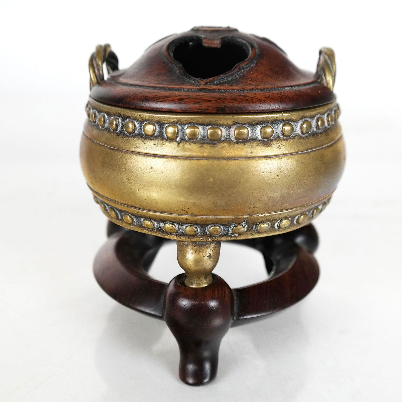 Chinese Bronze & Rosewood Censer (1 of 10)