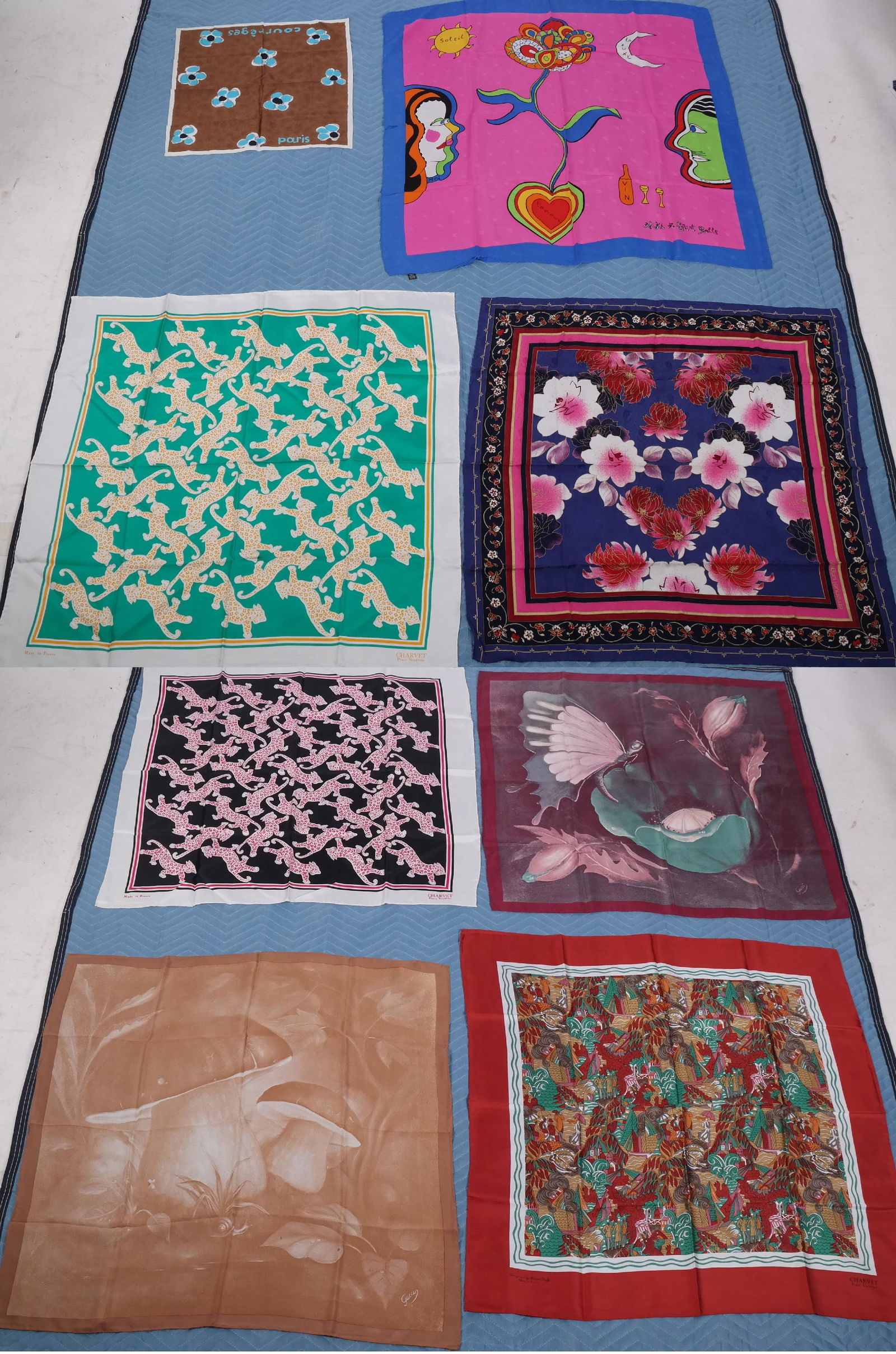 Group of 8 Designer Silk Scarves (1 of 20)