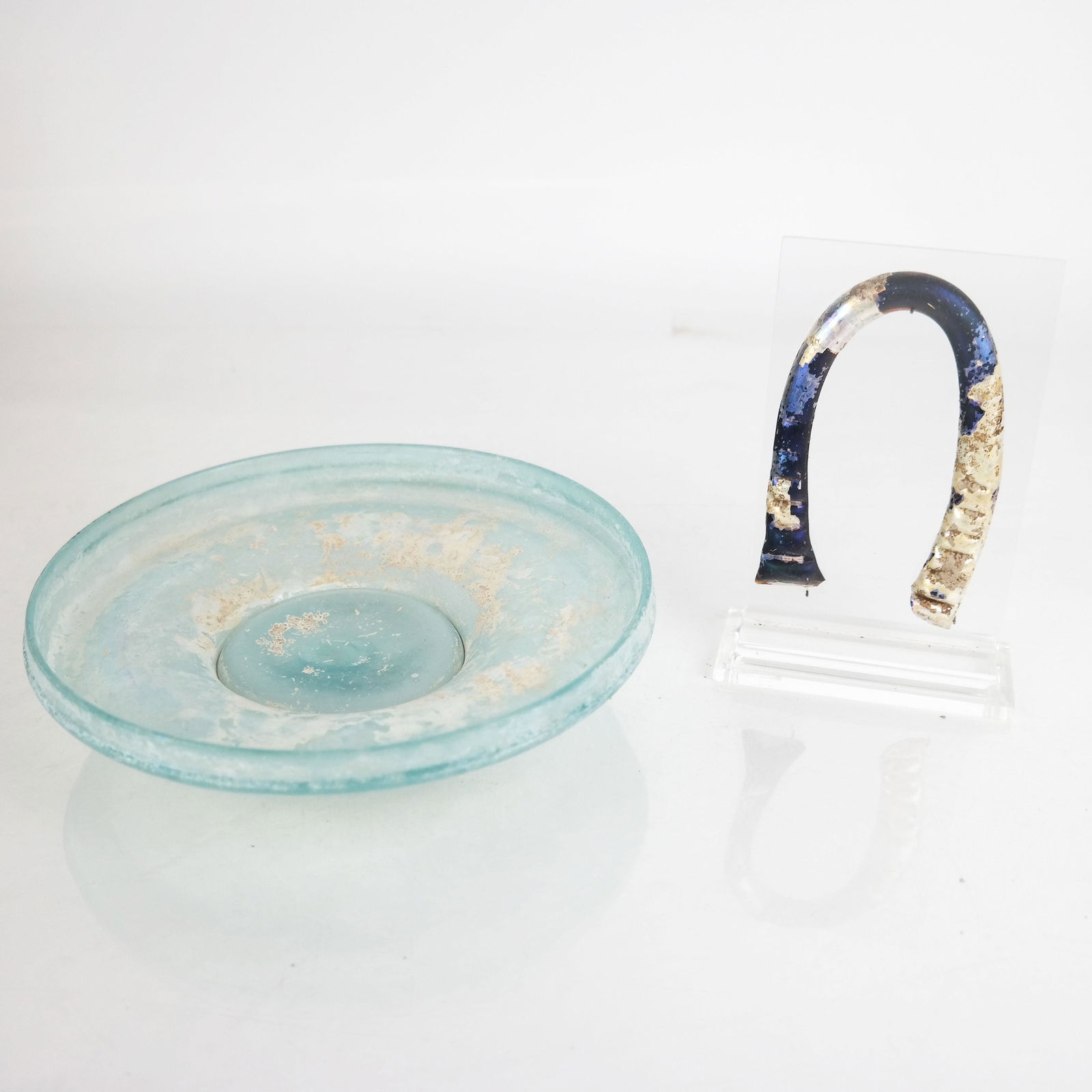 Two Ancient Roman Iridescent Glass Objects (1 of 13)