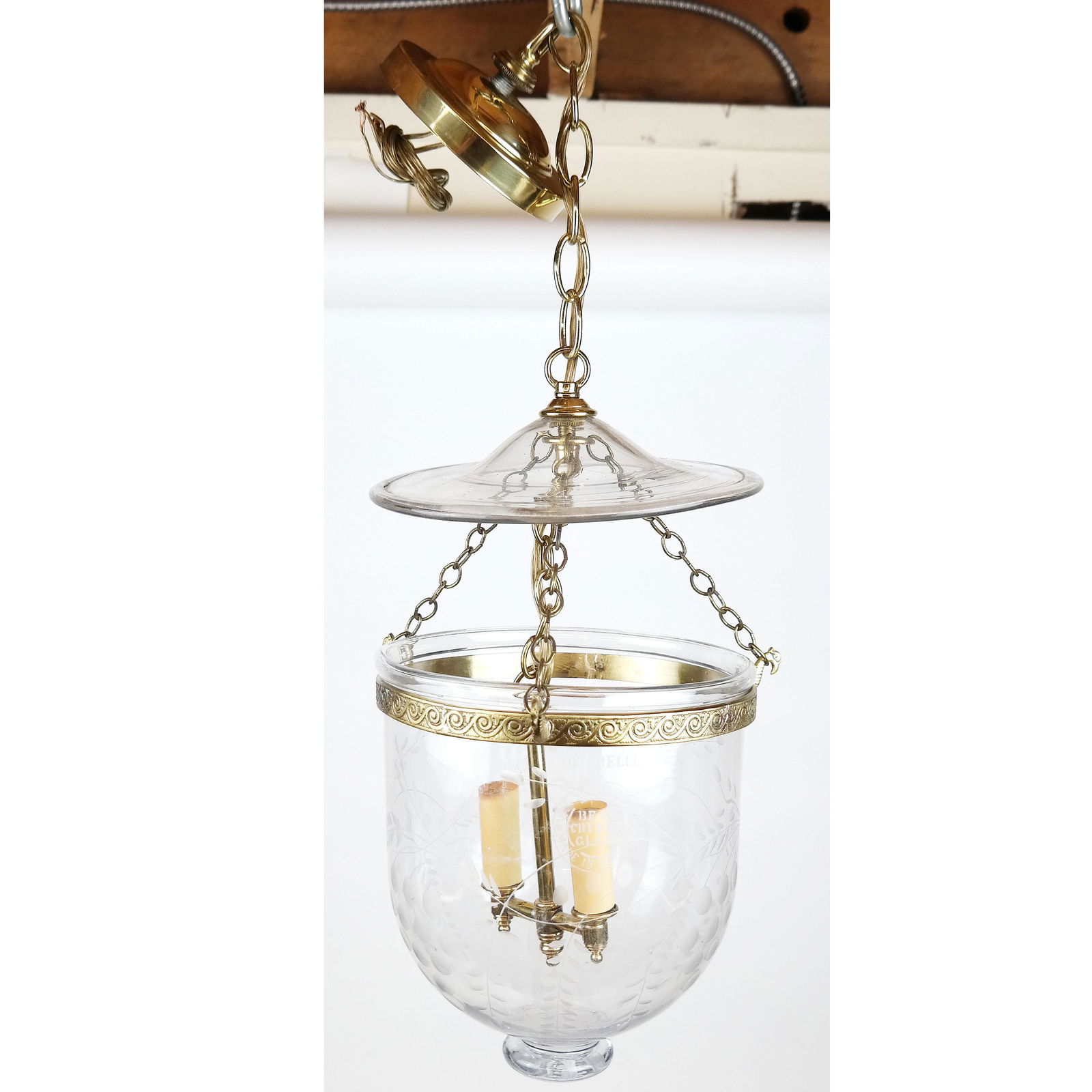 Val St. Lambert Crystal Bell Jar Hall Lantern (1 of 9)