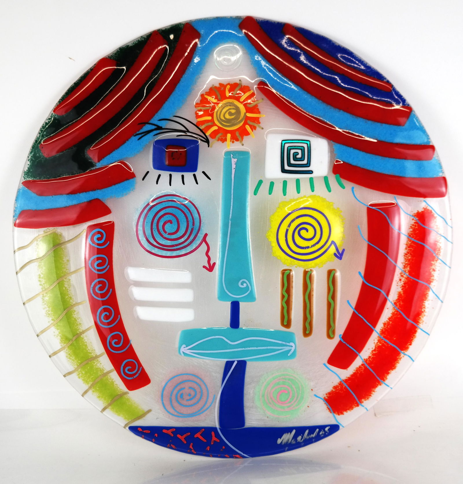 Hand-Painted Art Glass Plate (1 of 7)