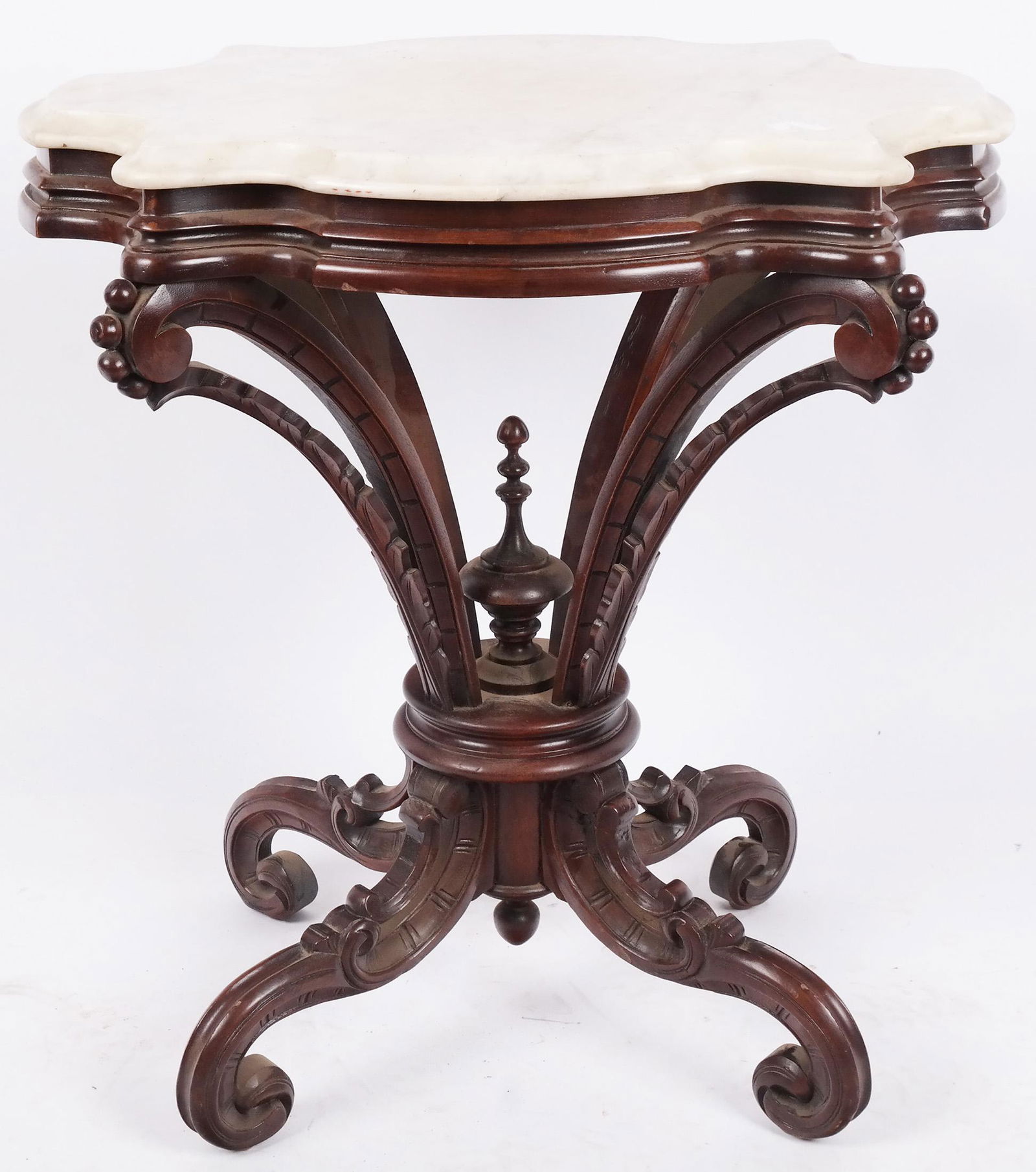American Victorian Period Carved Mahogany Table (1 of 11)