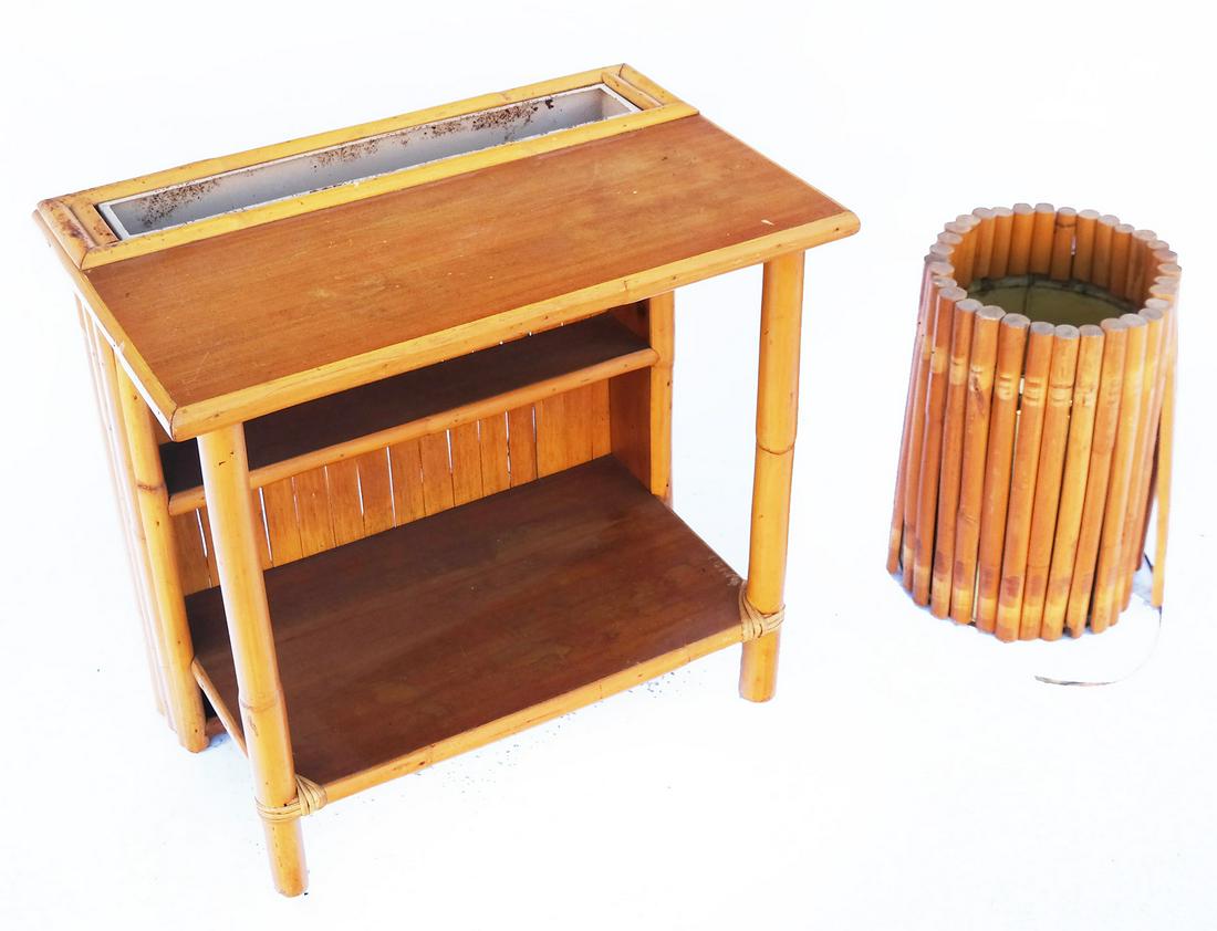 Paul Frankl-Style Planter Table & Waste Basket (1 of 9)
