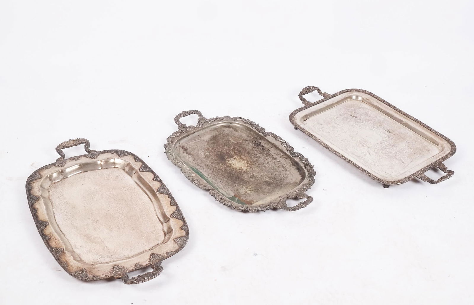 Set of Three Silver Plate Trays (1 of 11)