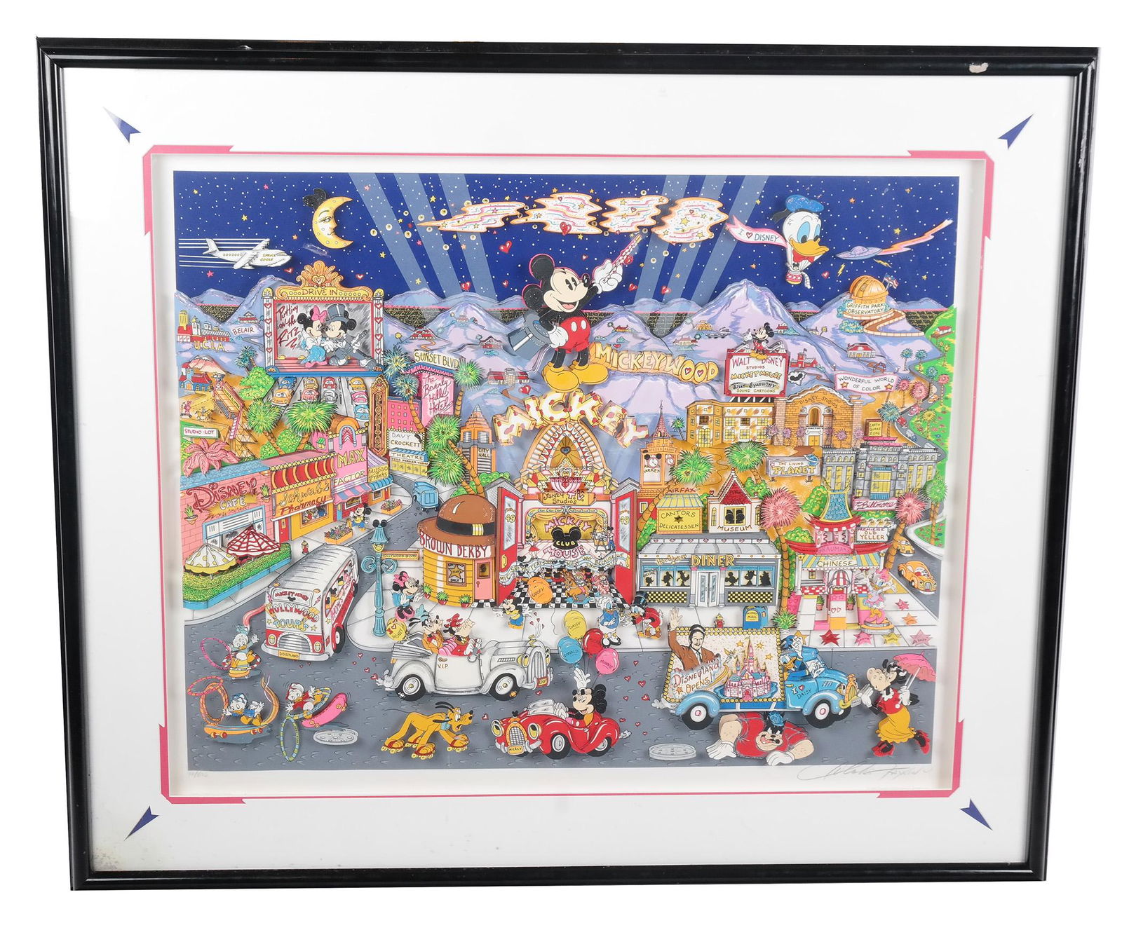 Charles FAZZINO: "Mickey's World Tour" - 3D Art (1 of 12)