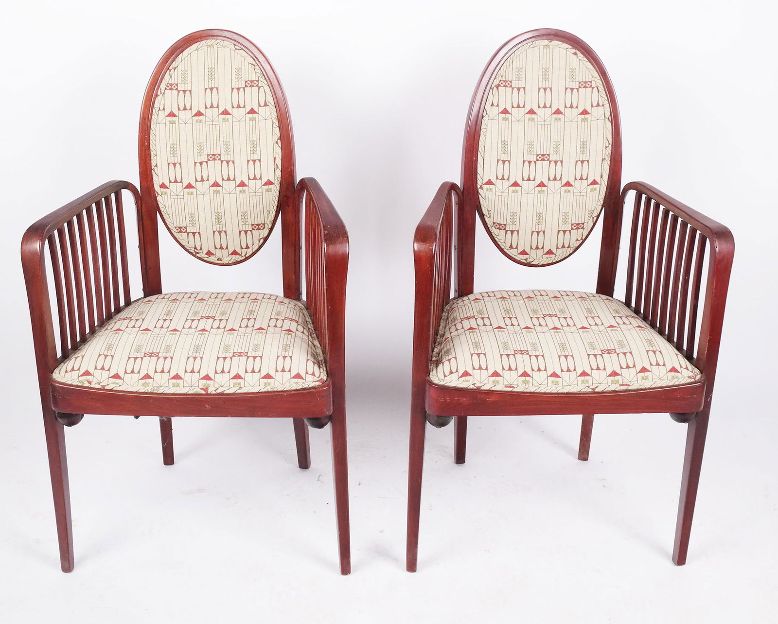 Pair of Josef Hoffman Designed Chairs by J&J Kohn (1 of 11)