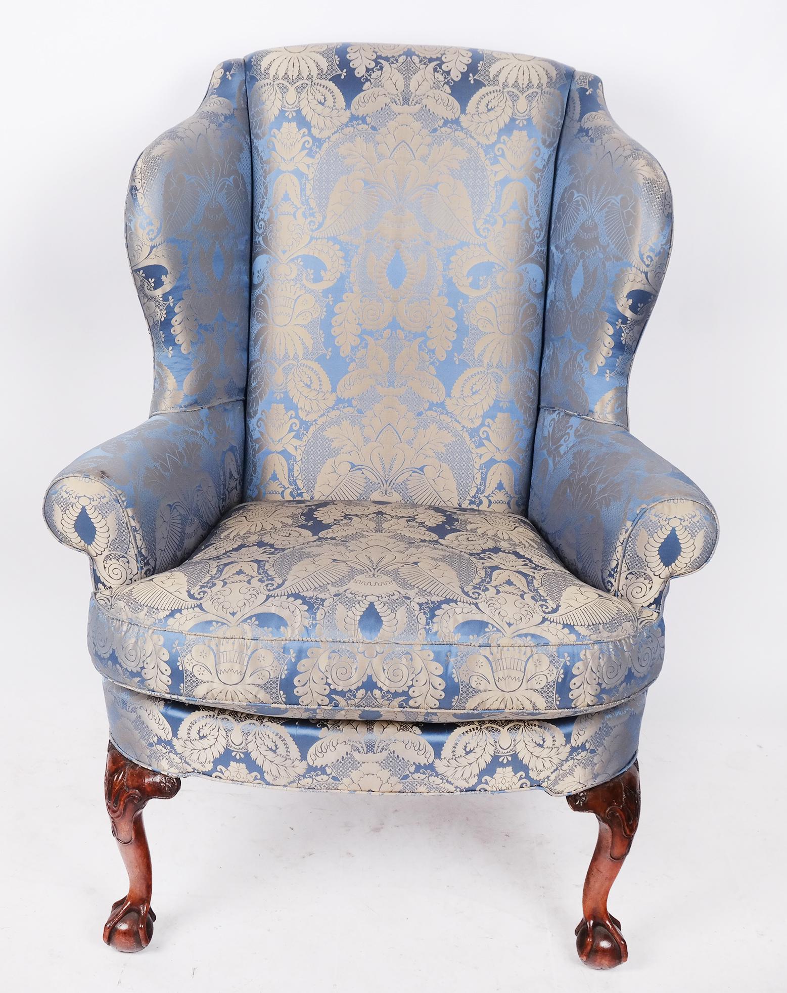 Antique Georgian-Style Wingback Chair (1 of 9)