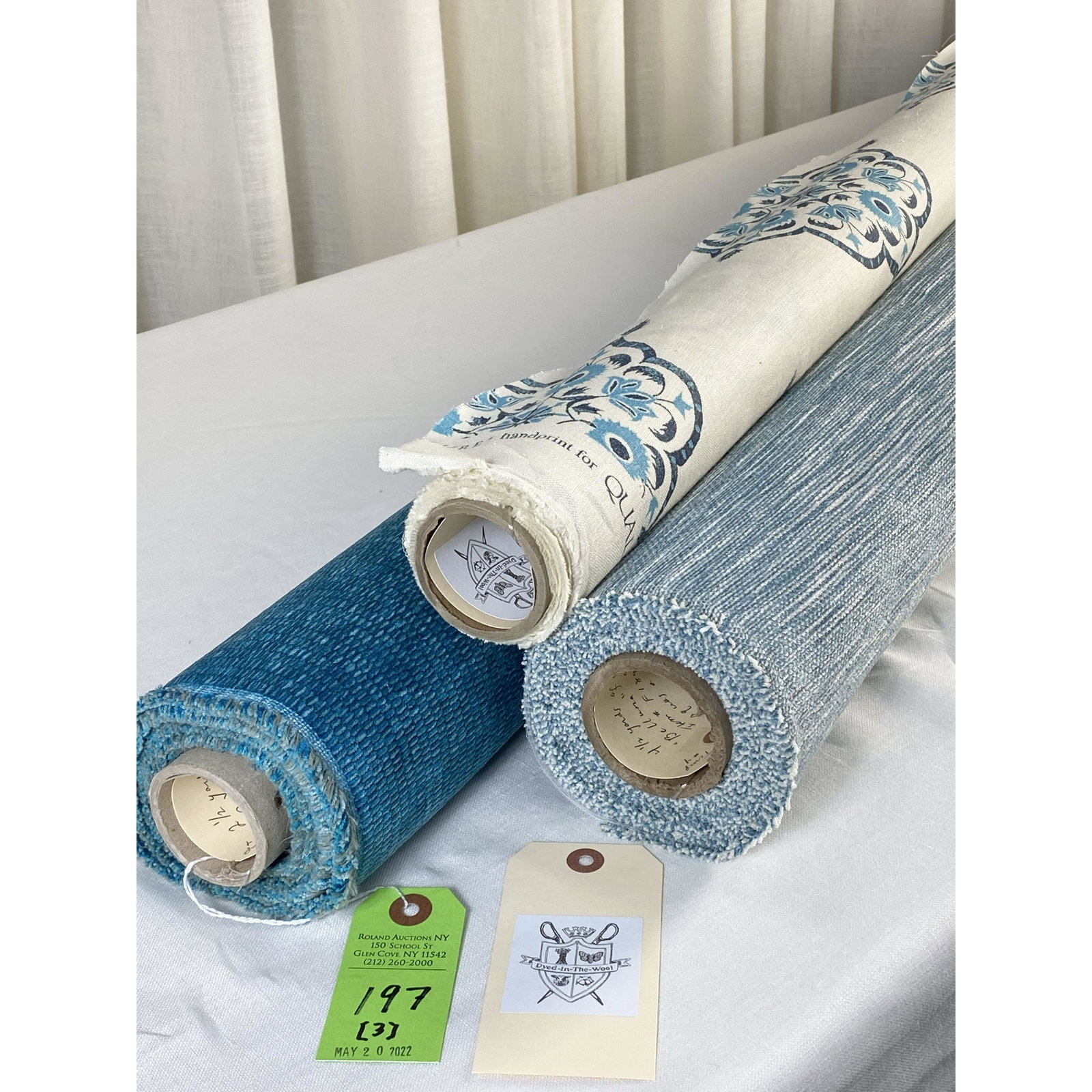 Quadrille, Osborne & Little Fabrics: 2 3/4 yards of Quadrille linen print. 4 1/2 yards of Osborne and Little's aqua chenille. 2 1/2 yards of Osborne and Little's turquoise chenille.