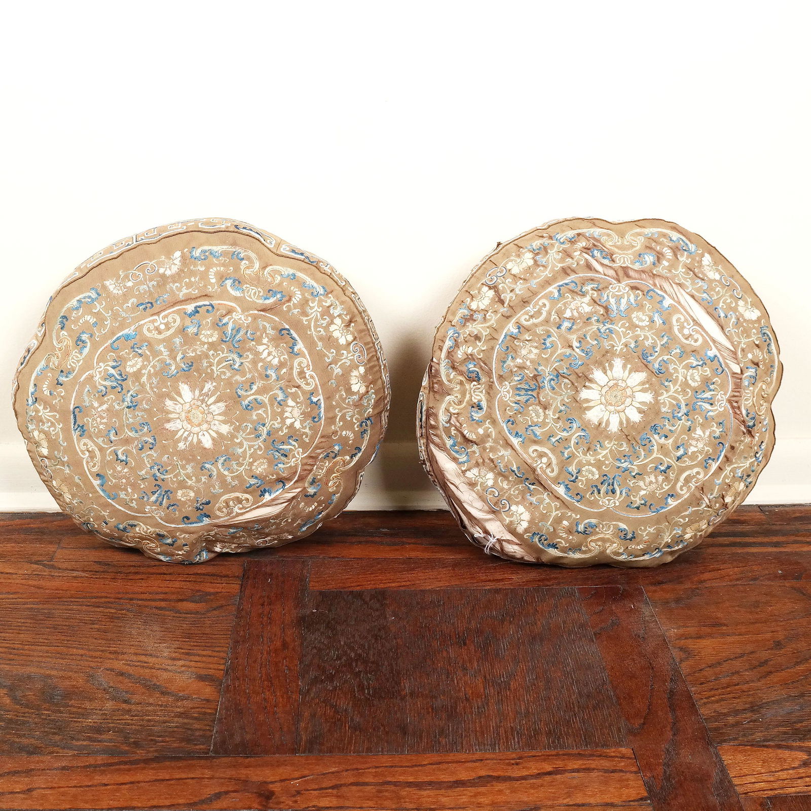 Pair of Chinese Embroidered Round Pillows (1 of 10)