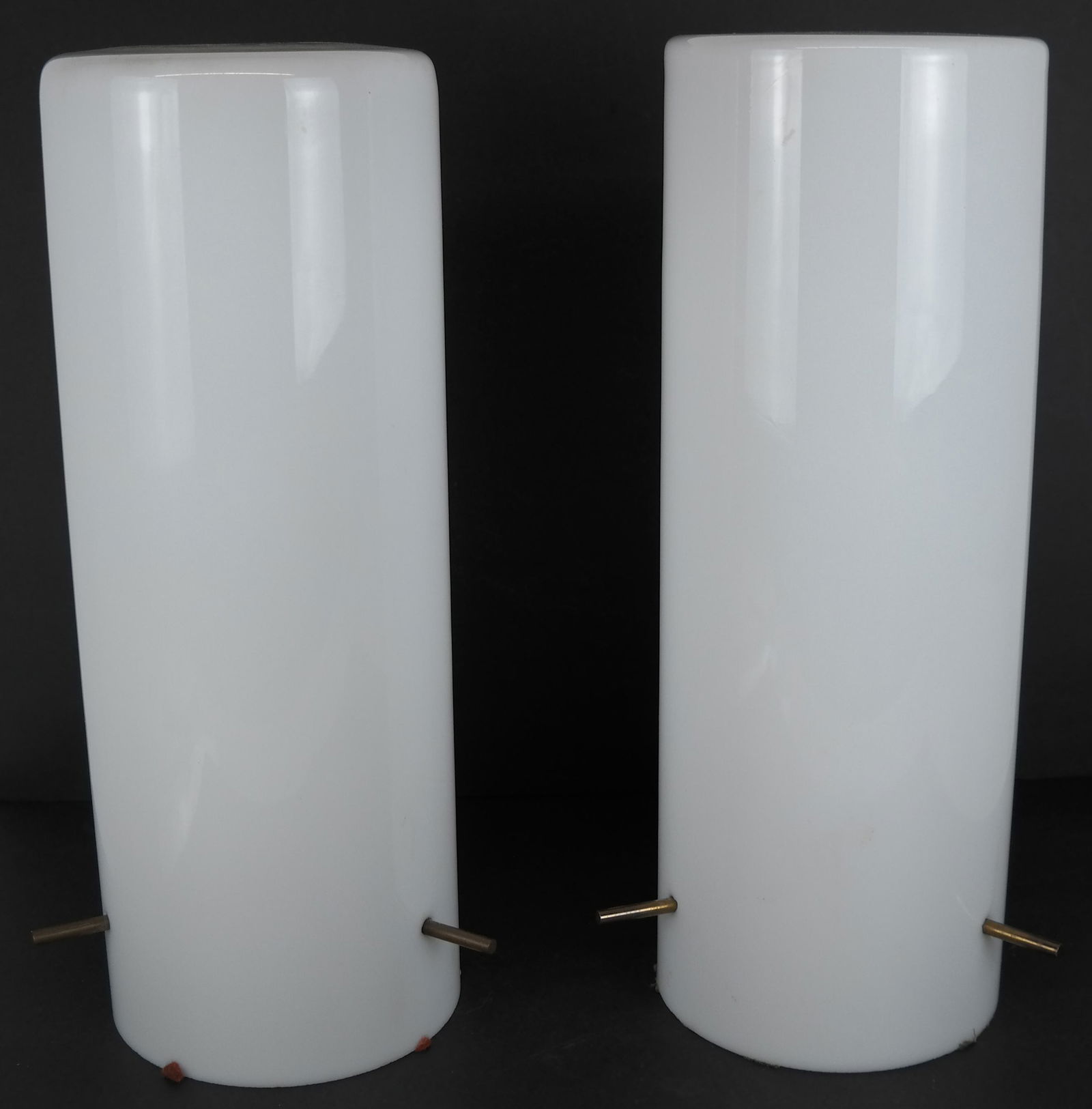Pair of Contemporary White Glass Column Lamps (1 of 8)