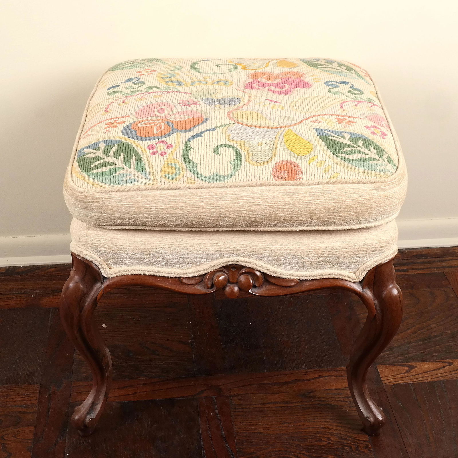 French Victorian Square Ottoman (1 of 4)