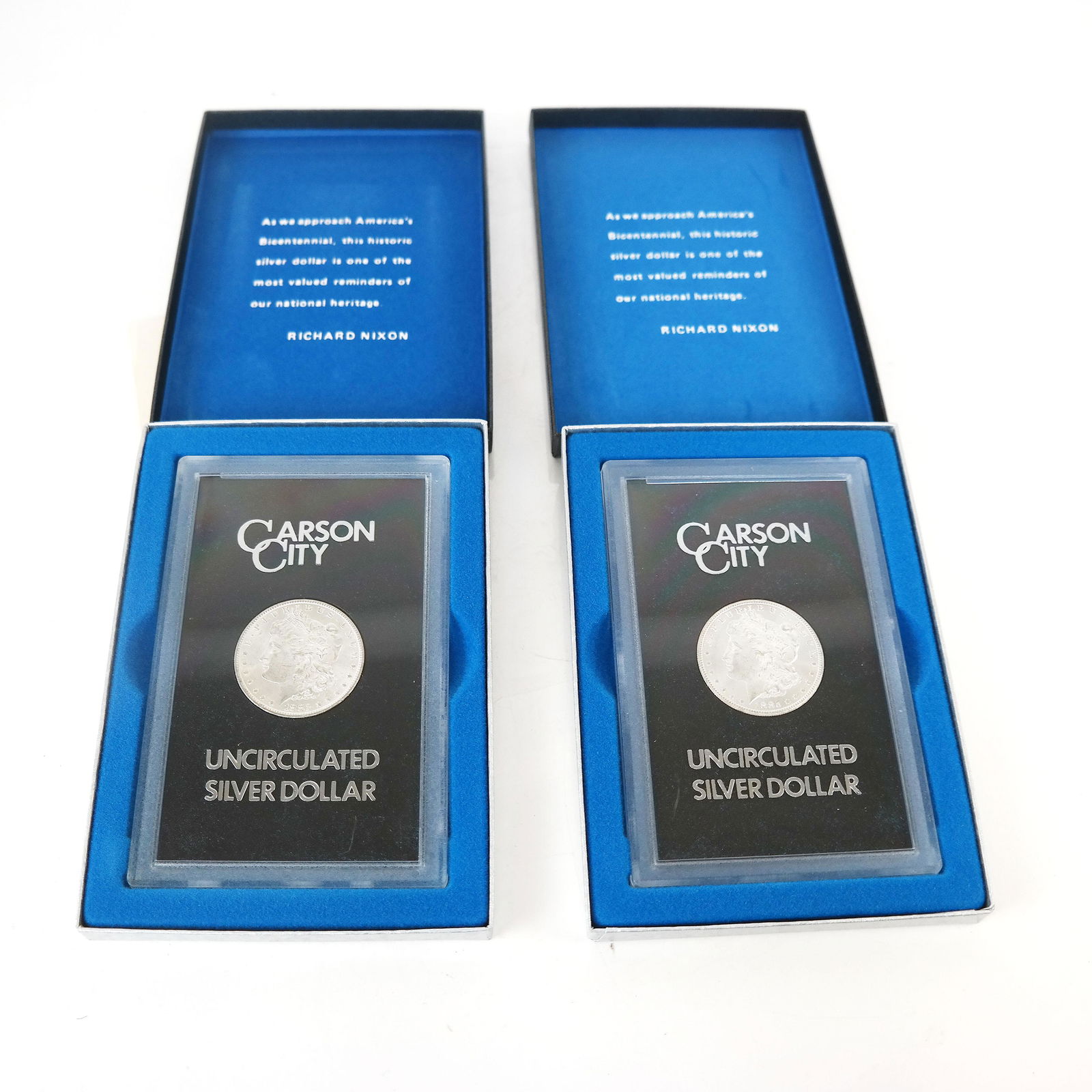 Two Carson City Silver Dollars, 1882 and 1885 (1 of 6)