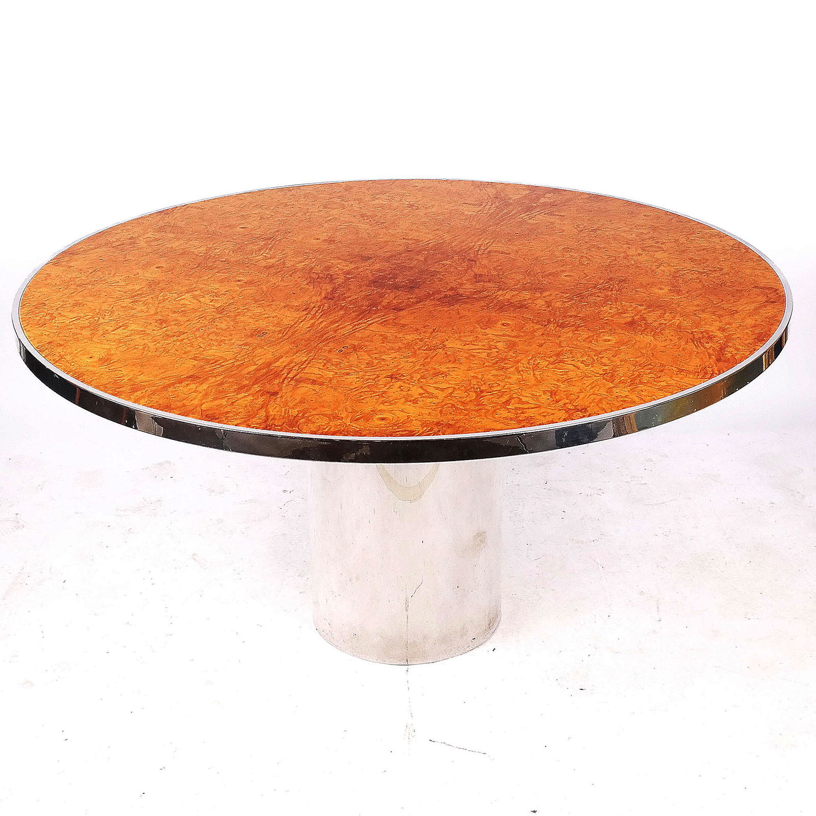 Modern Burled Wood Center Dining Table (1 of 10)
