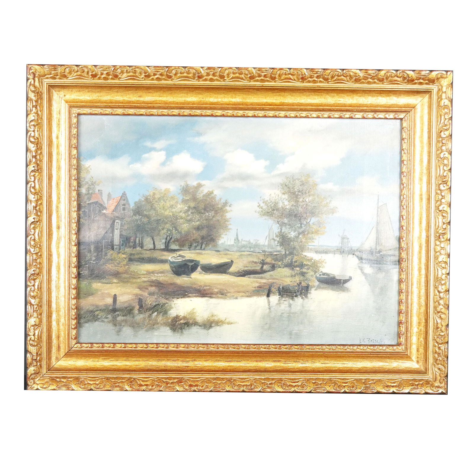 Dutch Fishing Village - Oil on Canvas (1 of 12)