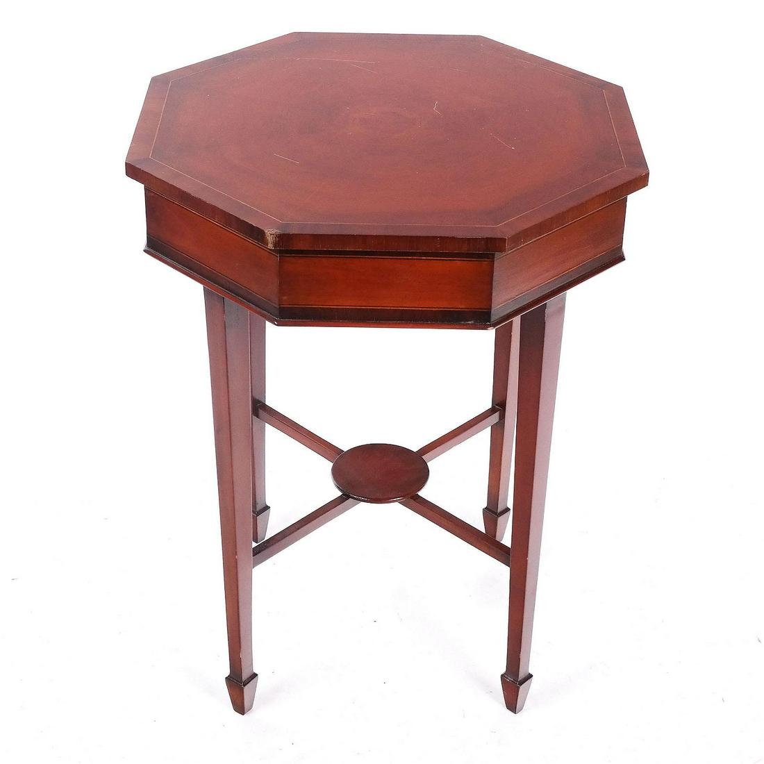 Octagonal Mahogany Side Table (1 of 8)