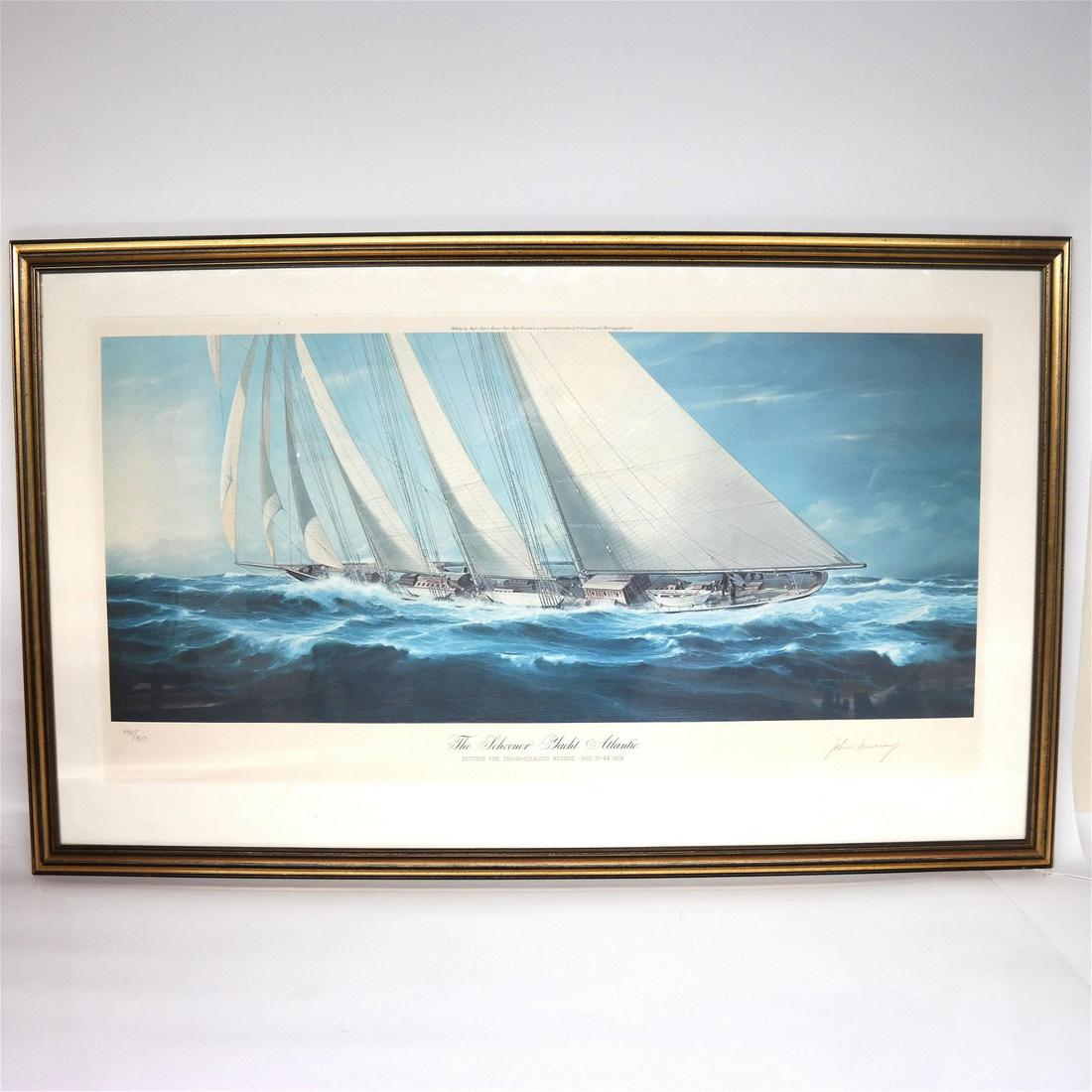 John MECRAY: Schooner Yacht -  Nautical Print (1 of 10)